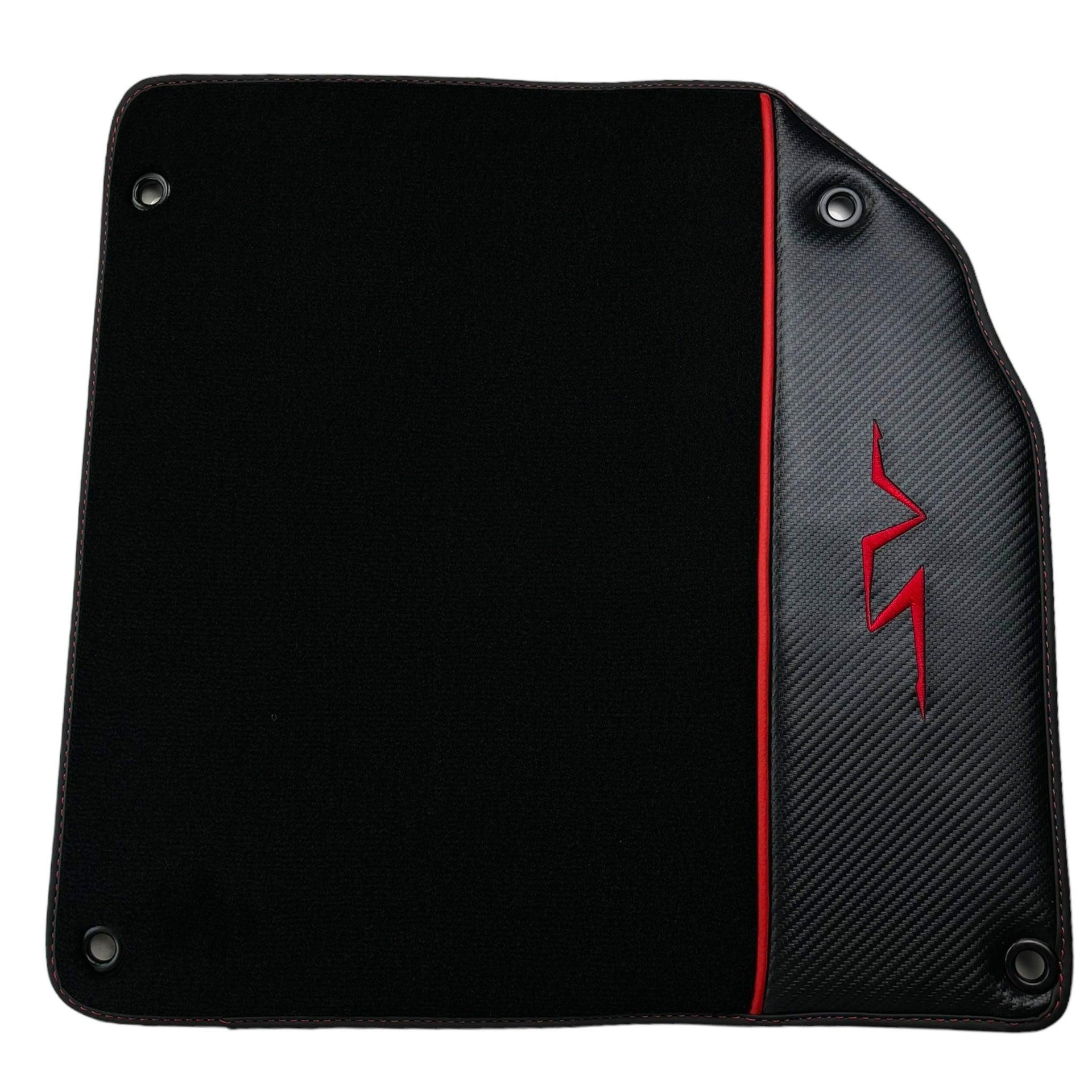 Black Floor Mats for Lamborghini Aventador SV with Carbon Fiber - AutoWin