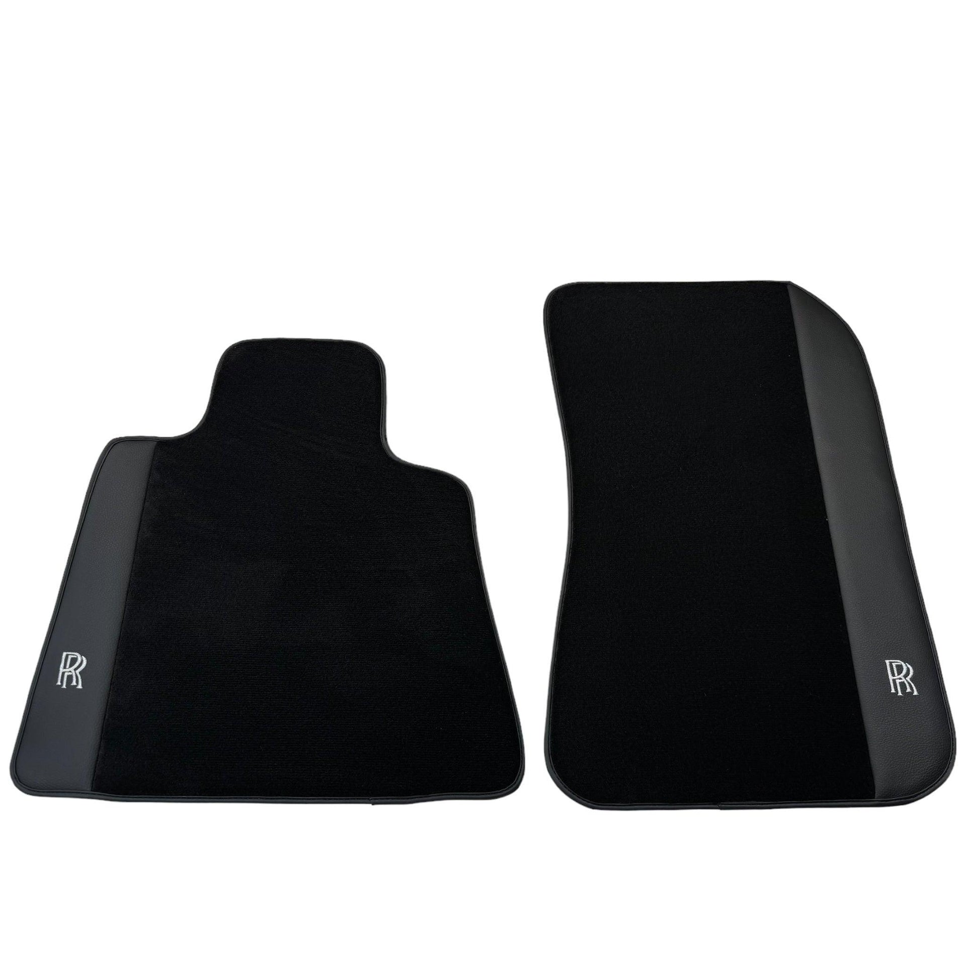 Black Floor Mats for Rolls Royce Ghost Series I (2010–2020) with Black Leather - AutoWin