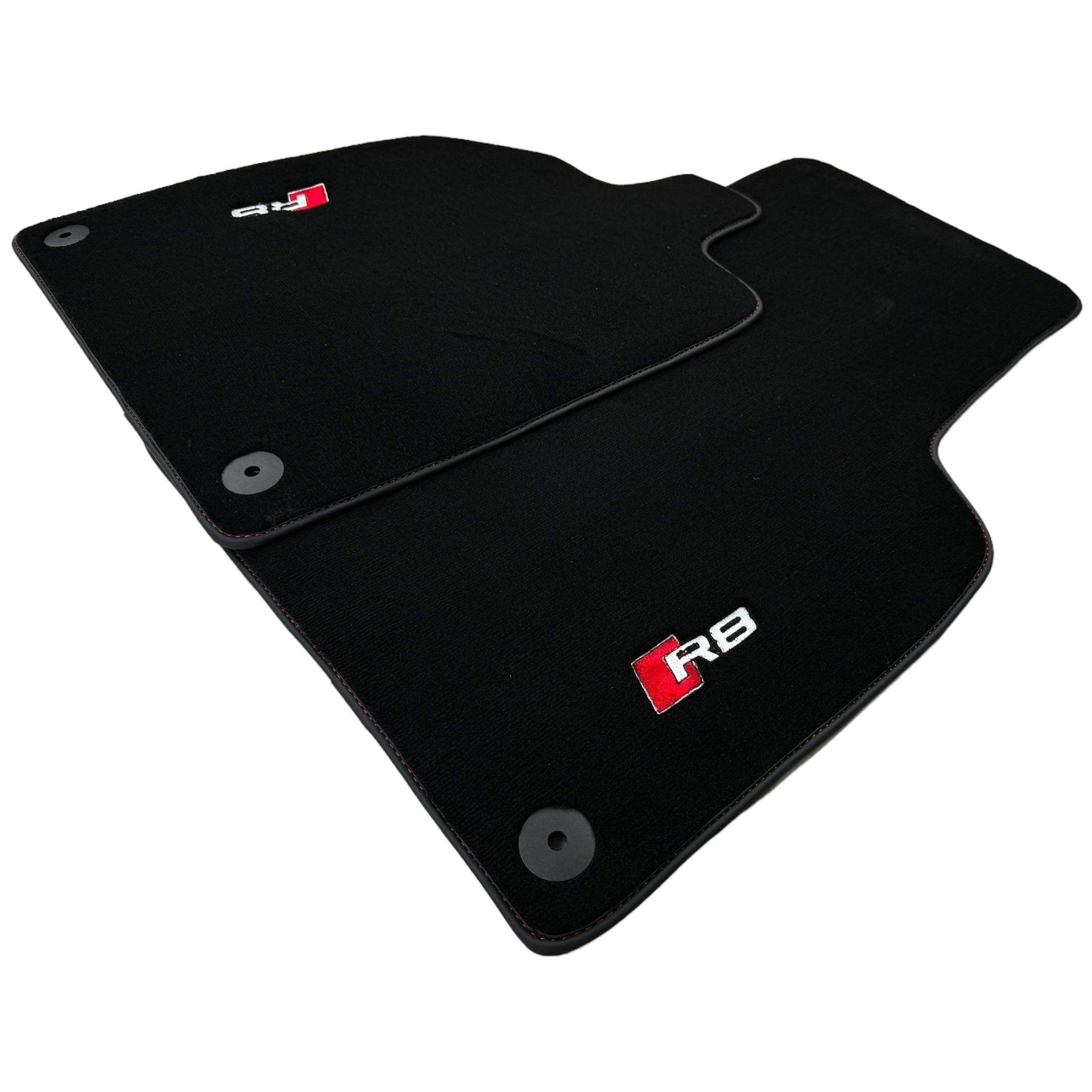 Black Floor Mats for Audi R8 (2015-2024) with Black Trim