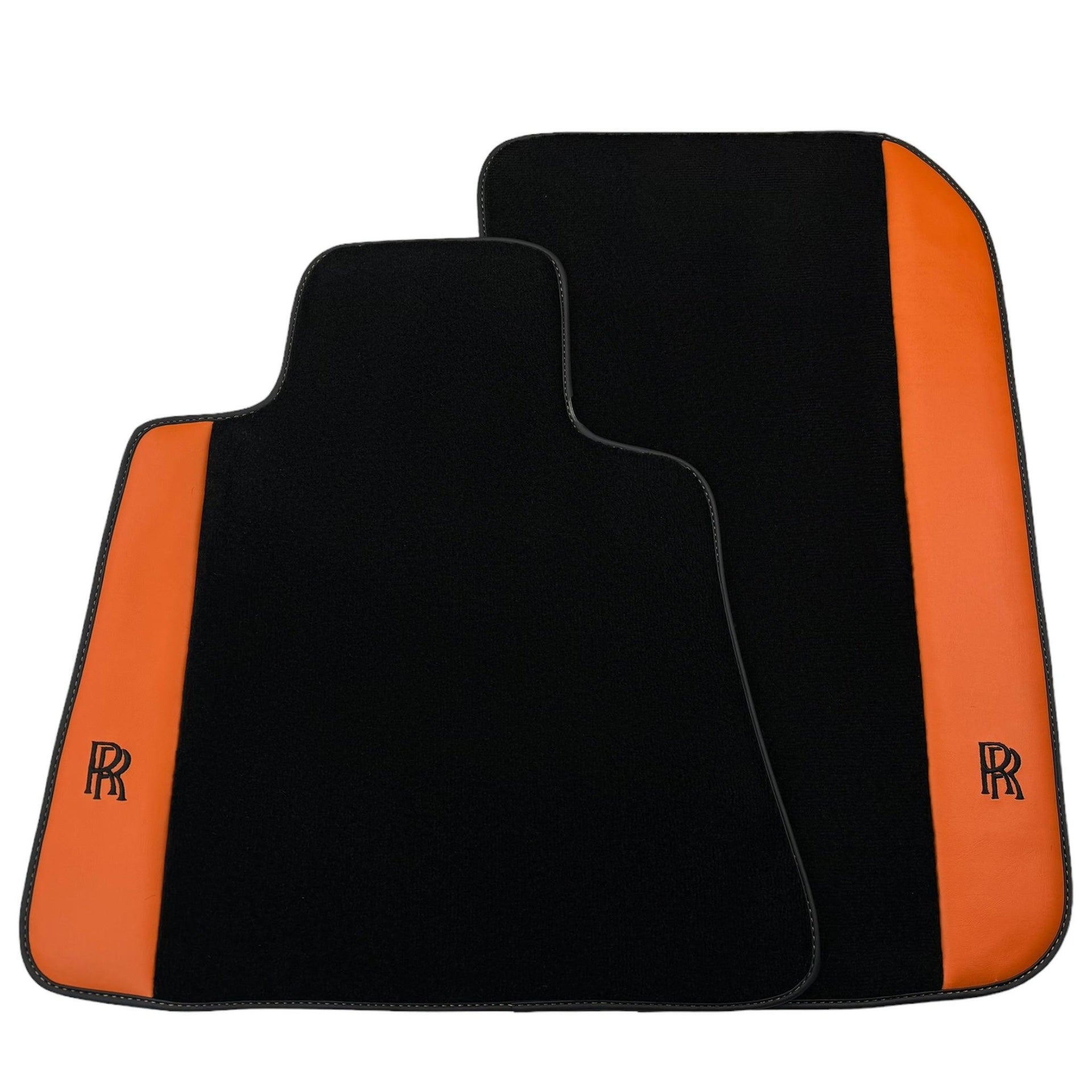 Floor Mats for Rolls Royce Wraith (2013–2023) with Orange Leather - AutoWin