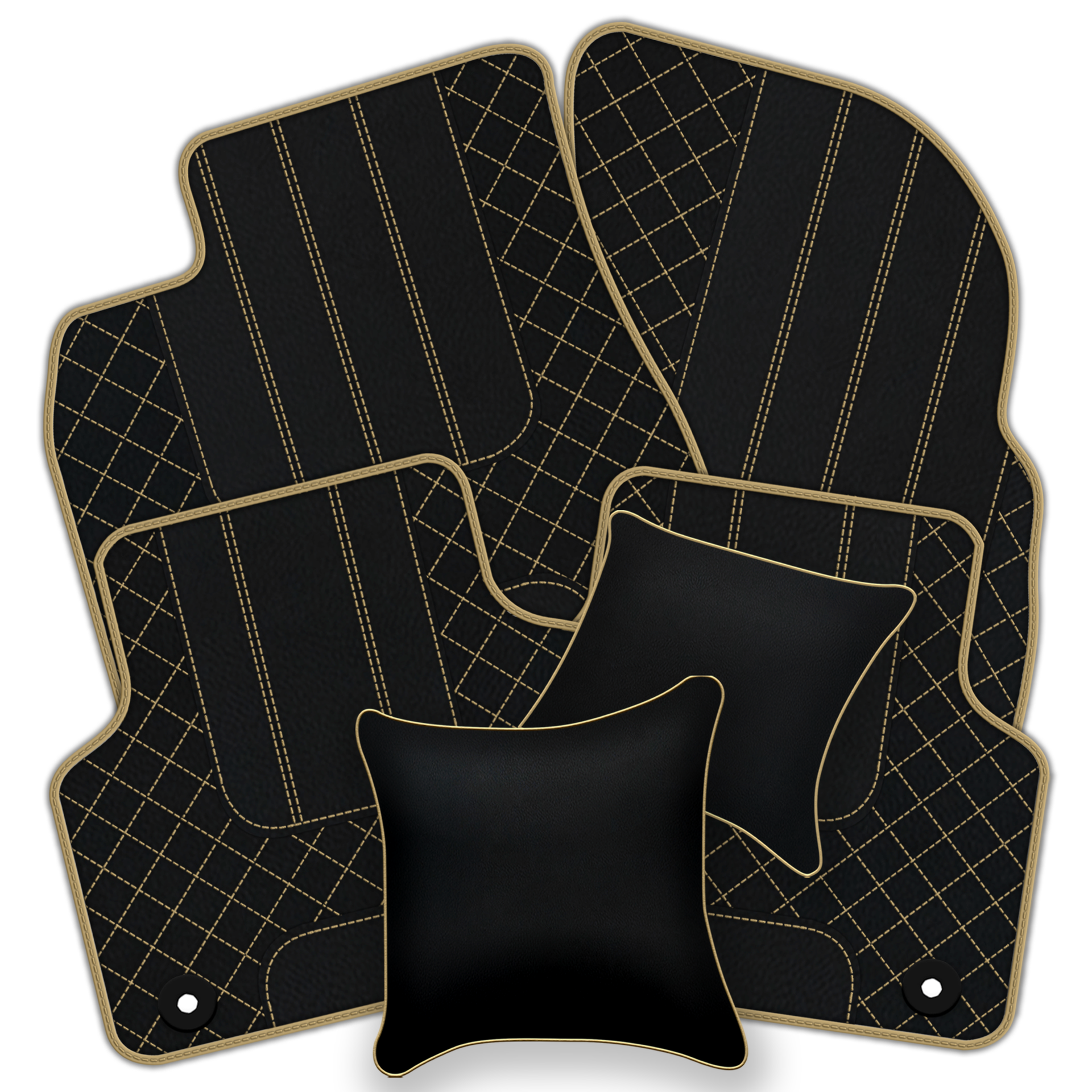 Customizable Leather Floor Mats with Raptor Hex Pattern for Rolls Royce Shadow (1965-1977) - AutoWin