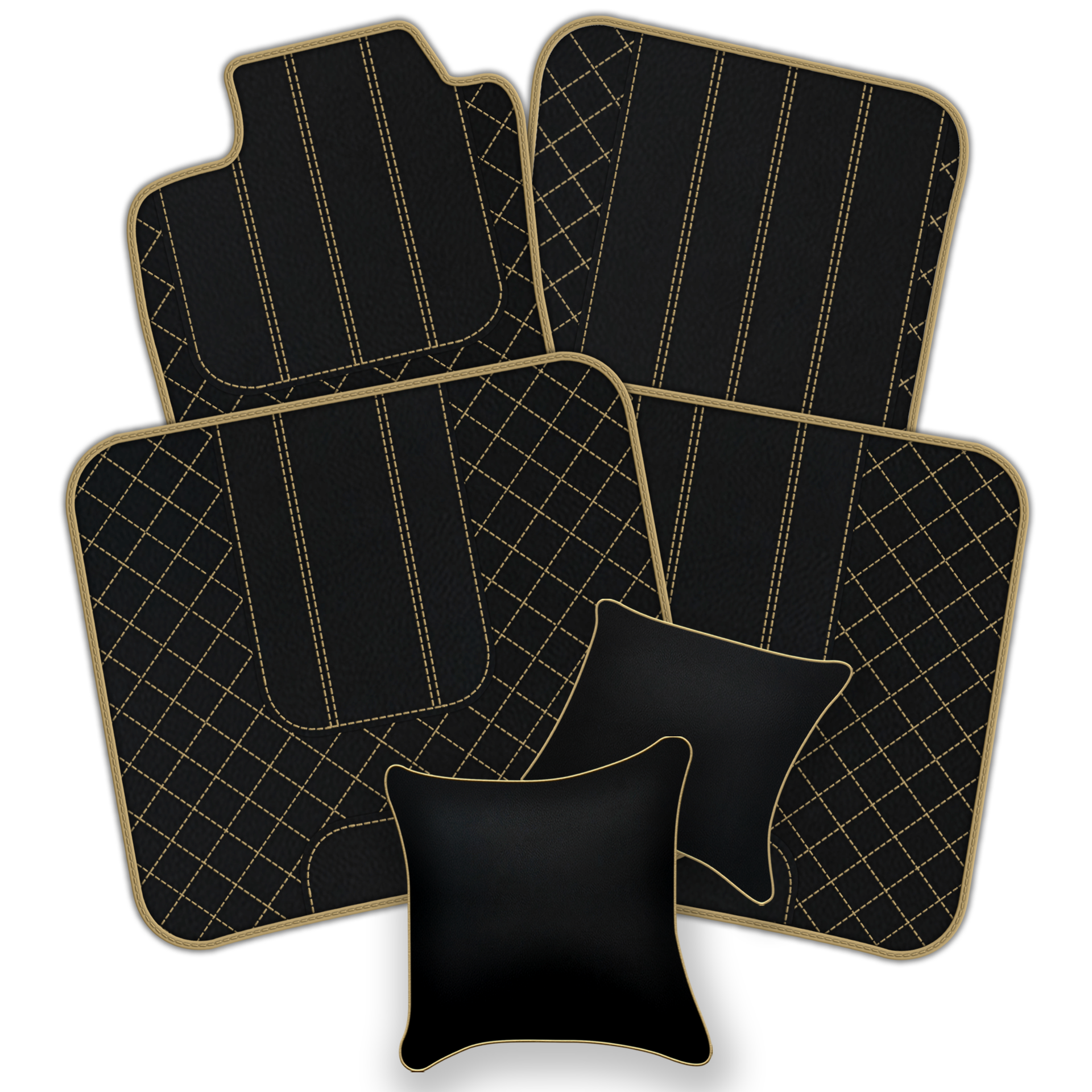 Genuine Light Green Sheepskin Floor Mats Bentley Flying Spur (2019-2023) - ER56 Design