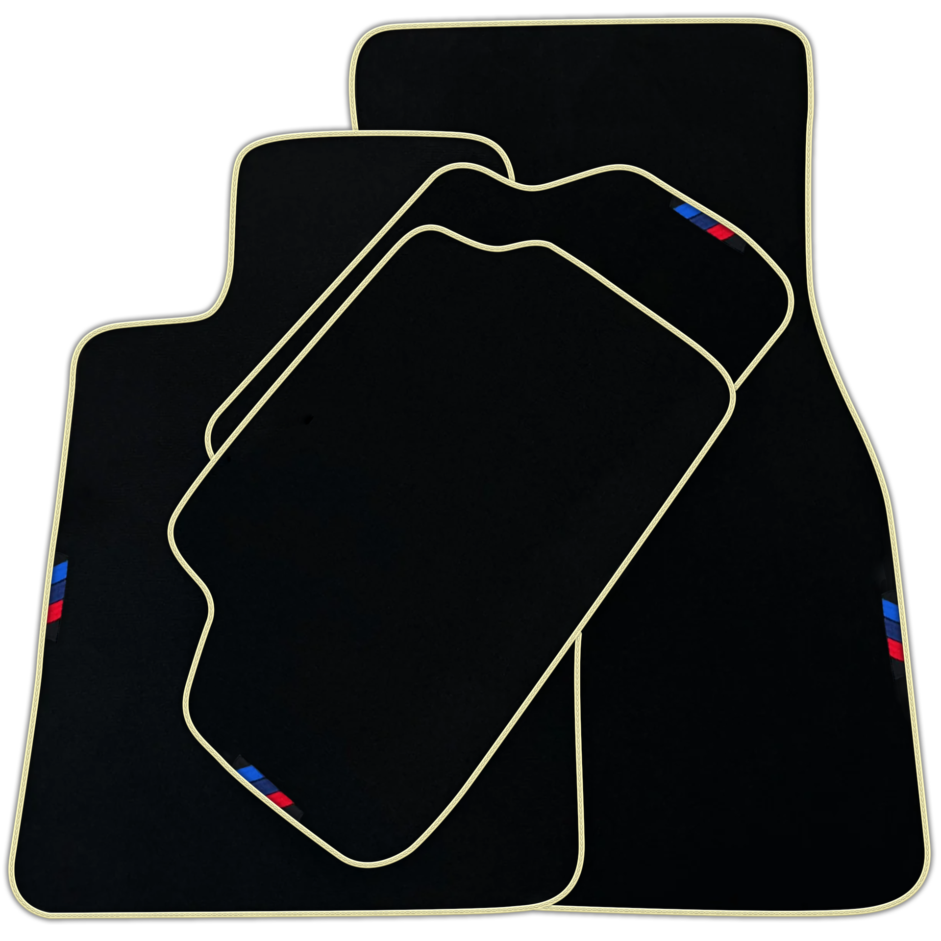 Black Floor Mats For BMW 2 Series F22 | Orange Trim | Various Trim Colors