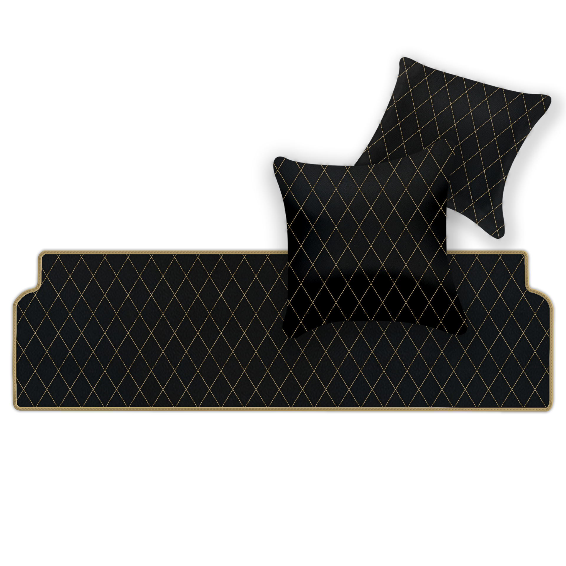 Customizable Leather Floor Mats with Single Diamond Pattern for Ferrari Mondial Convertible (1983-1993) - AutoWin