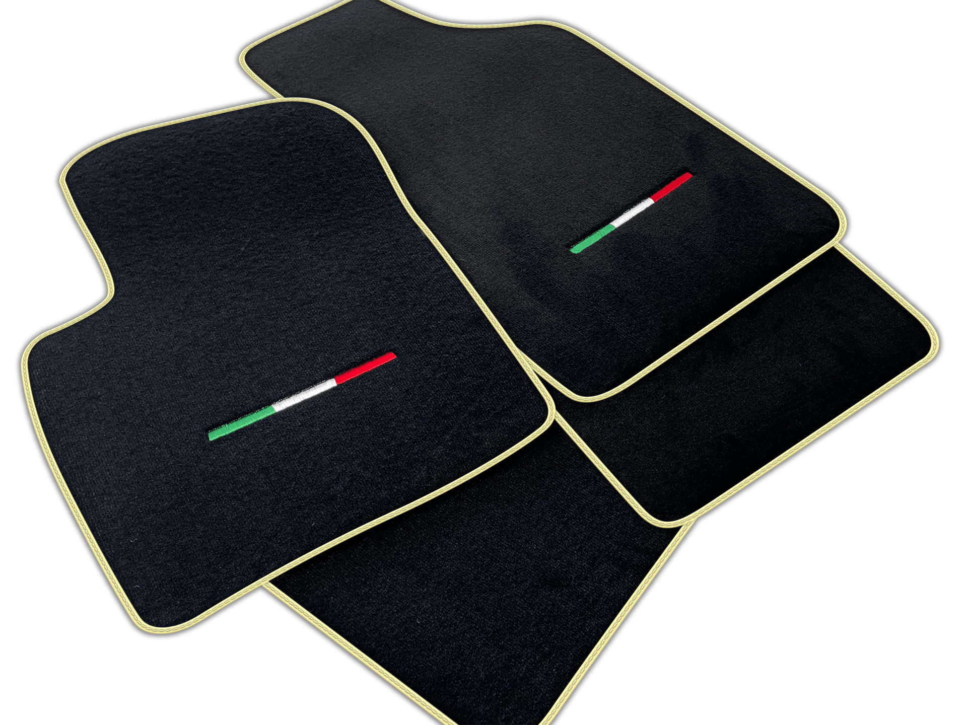 Italian Edition Black Floor Mats for Fiat 500 (2015-2020) Electric