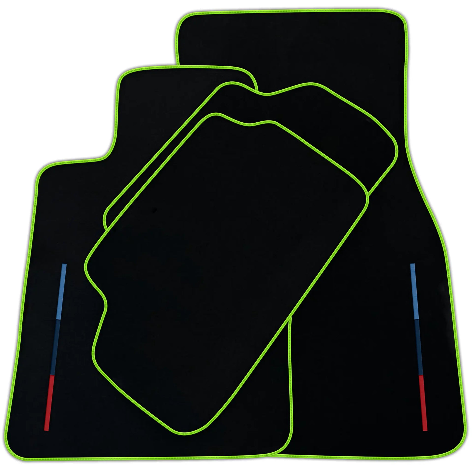 Black Floor Mats For BMW 4 Series G23 Convertible With 3 Color Stripes Tailored Set Perfect Fit | Various Trim Colors