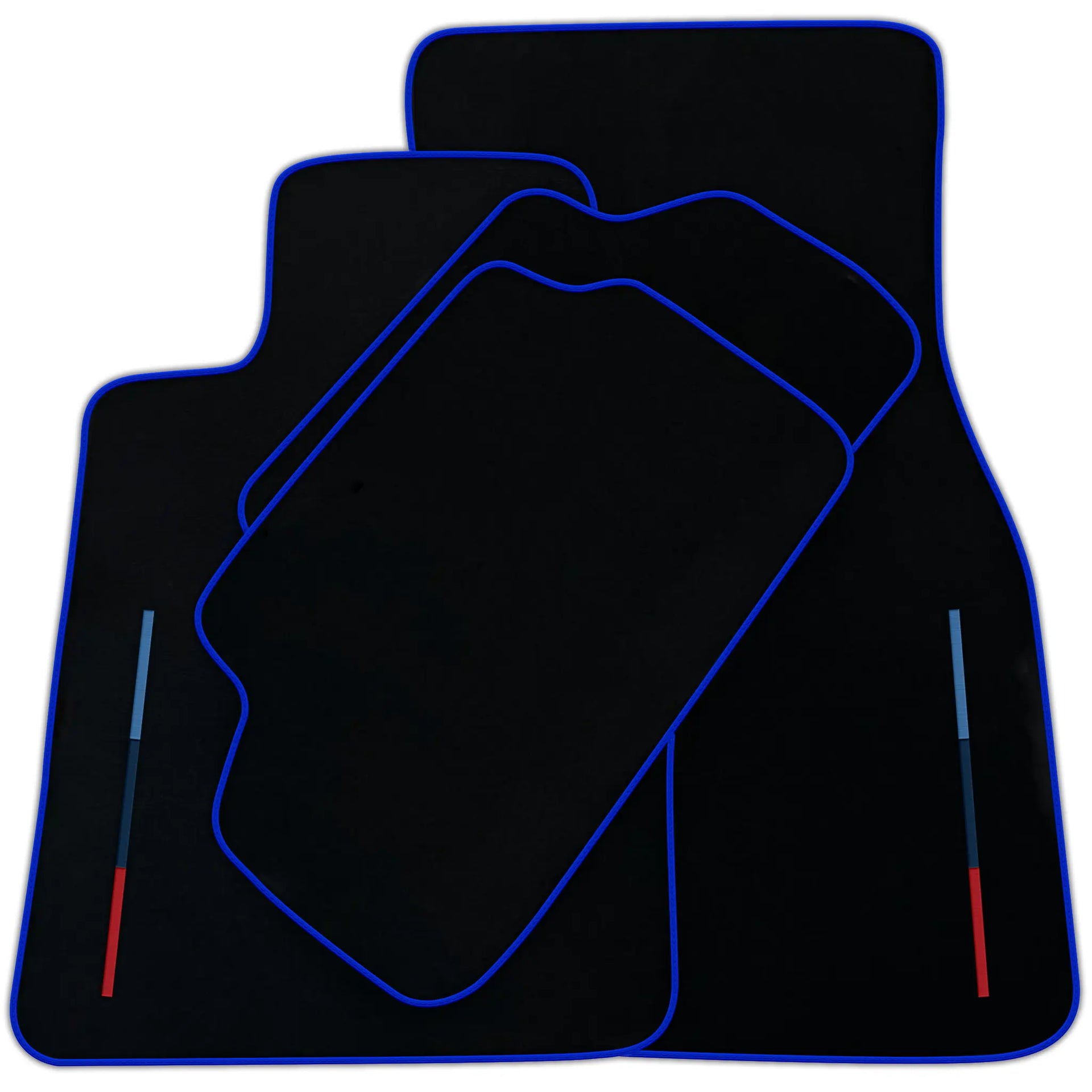 Black Floor Mats For BMW M8 F93 4-door Gran Coupe With 3 Color Stripes Tailored Set Perfect Fit | Various Trim Color