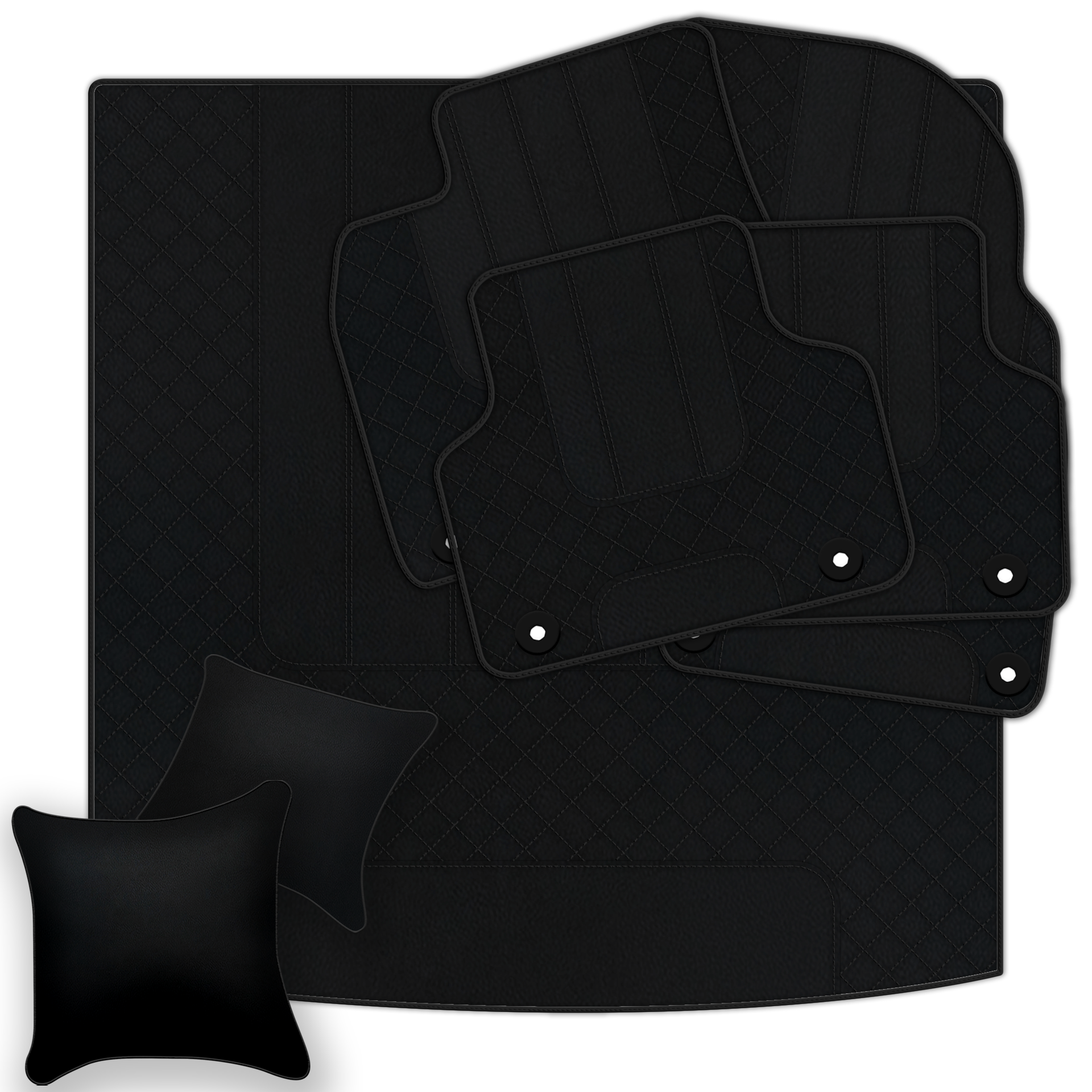 Customizable Leather Floor Mats with Raptor Hex Pattern for Rolls Royce Shadow (1965-1977) - AutoWin