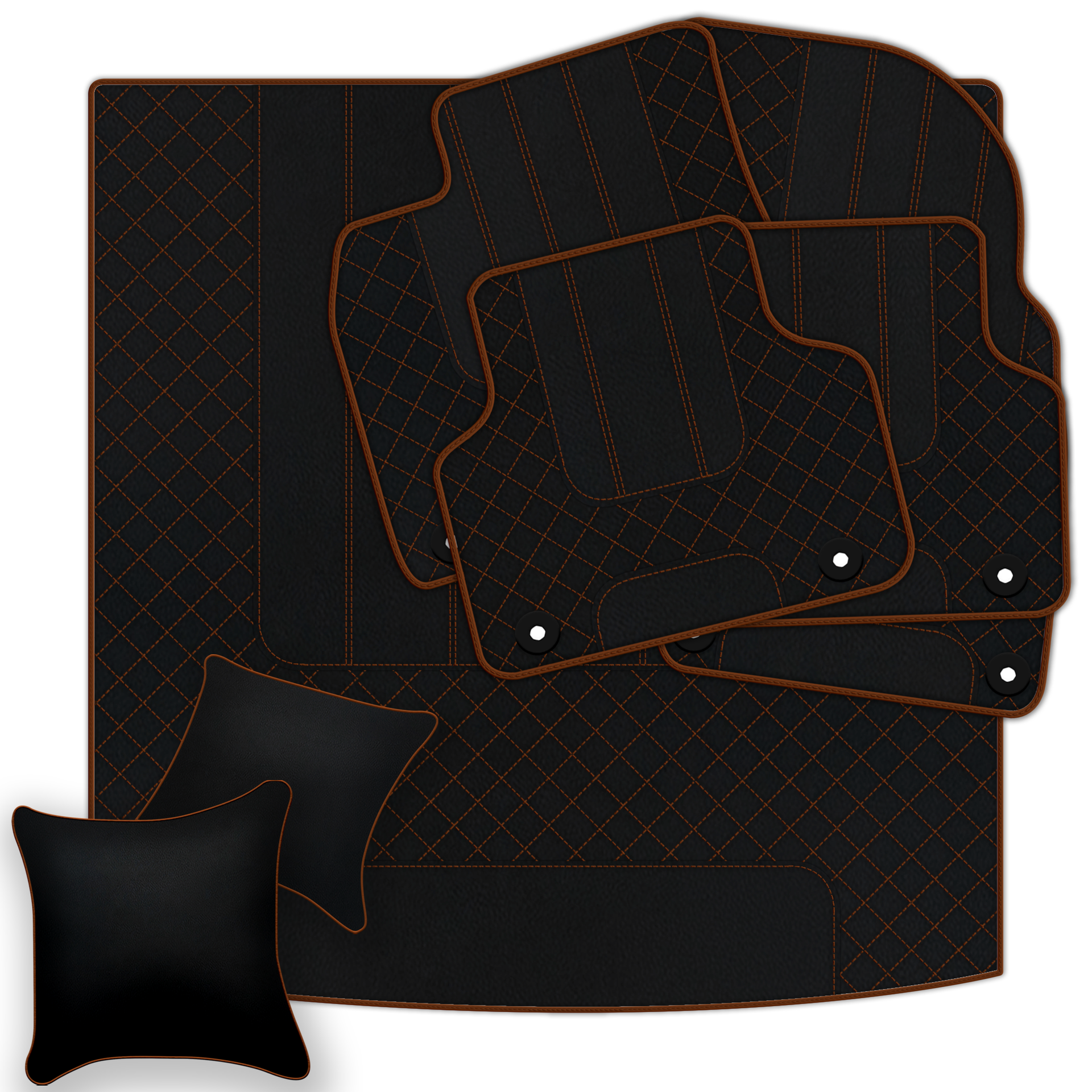 Customizable Leather Floor Mats with Raptor Hex Pattern for Rolls Royce Shadow (1965-1977) - AutoWin
