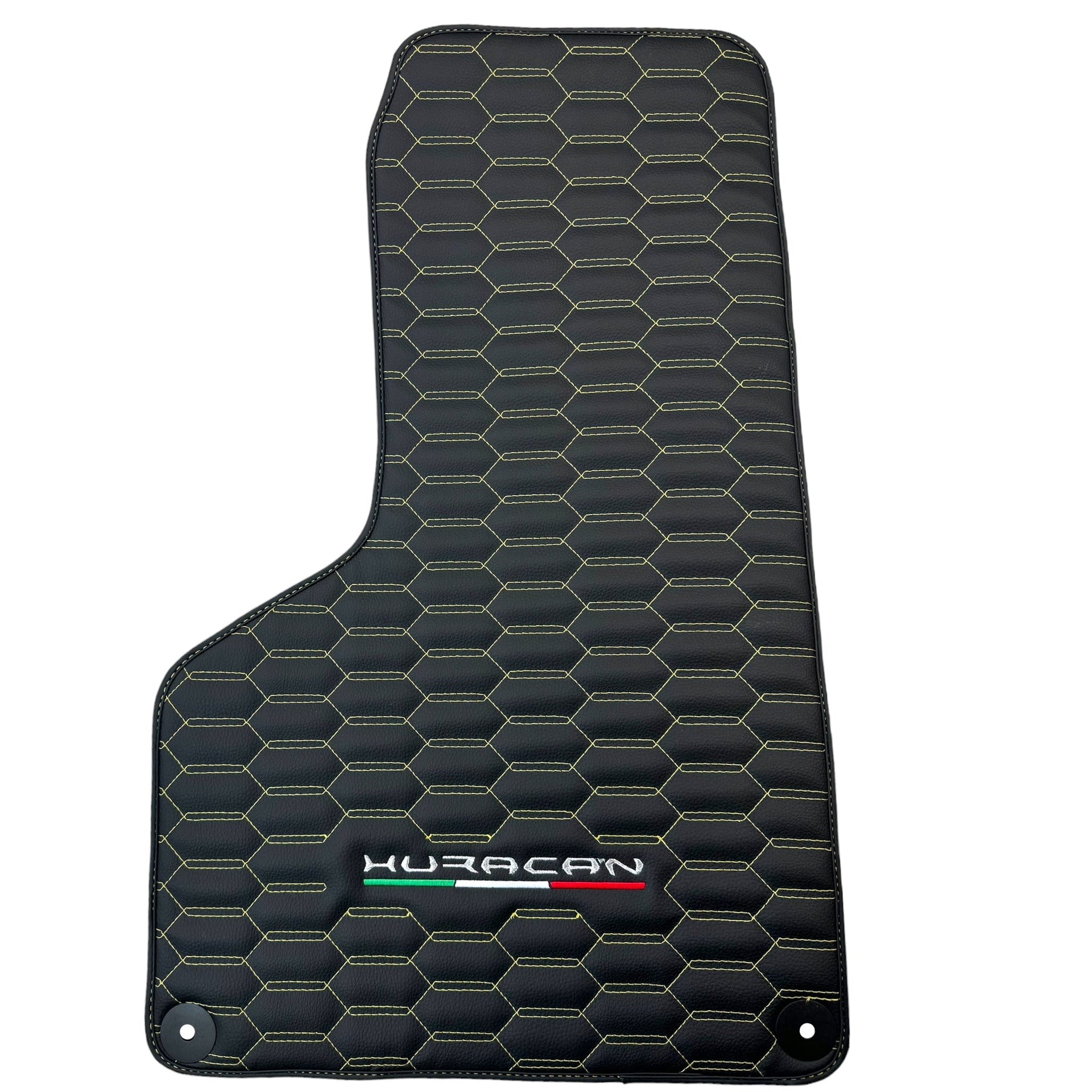 Floor Mats for Lamborghini Huracan Leather Yellow Stitching