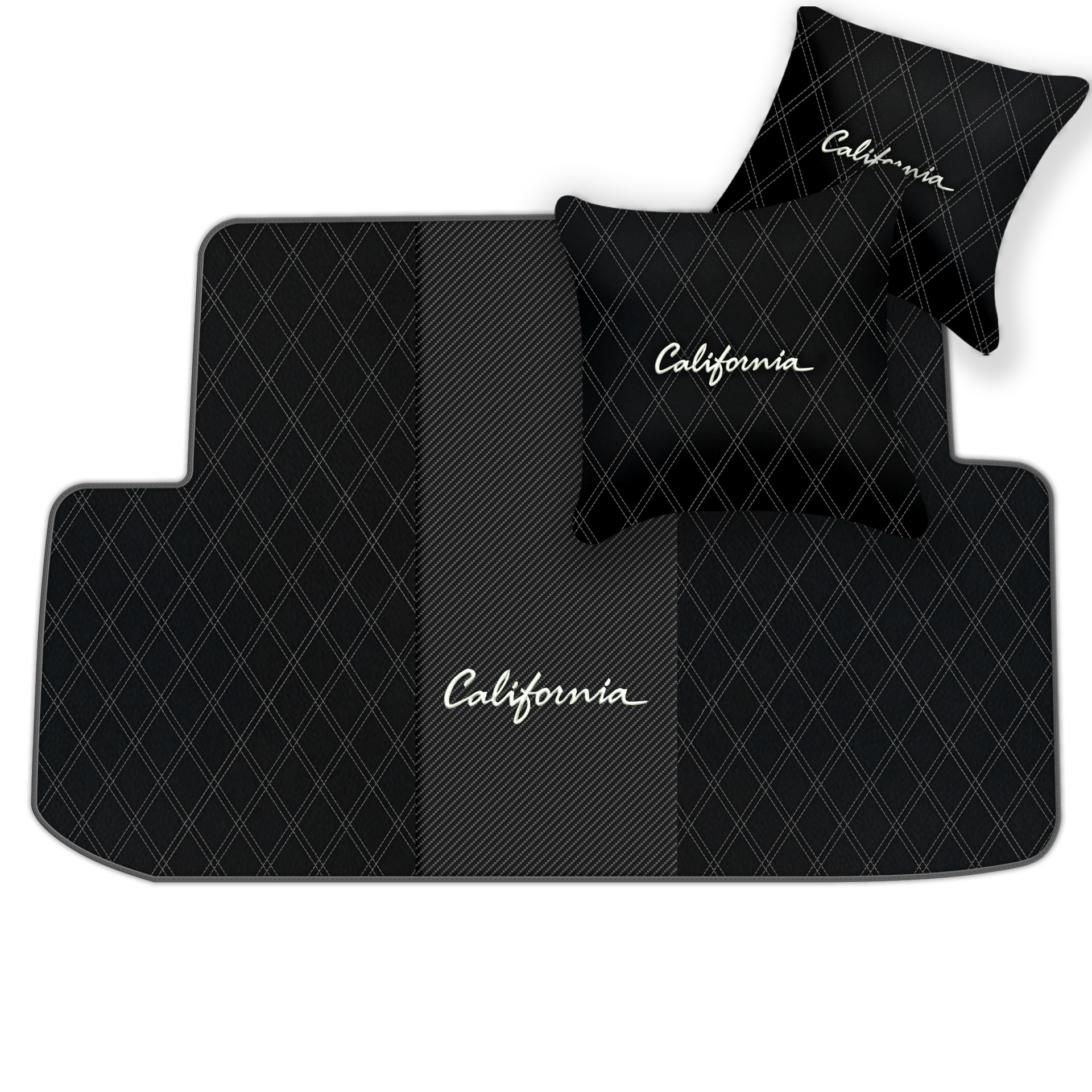 Orange Stitching Black Leather Floor Mats for Lamborghini Urus