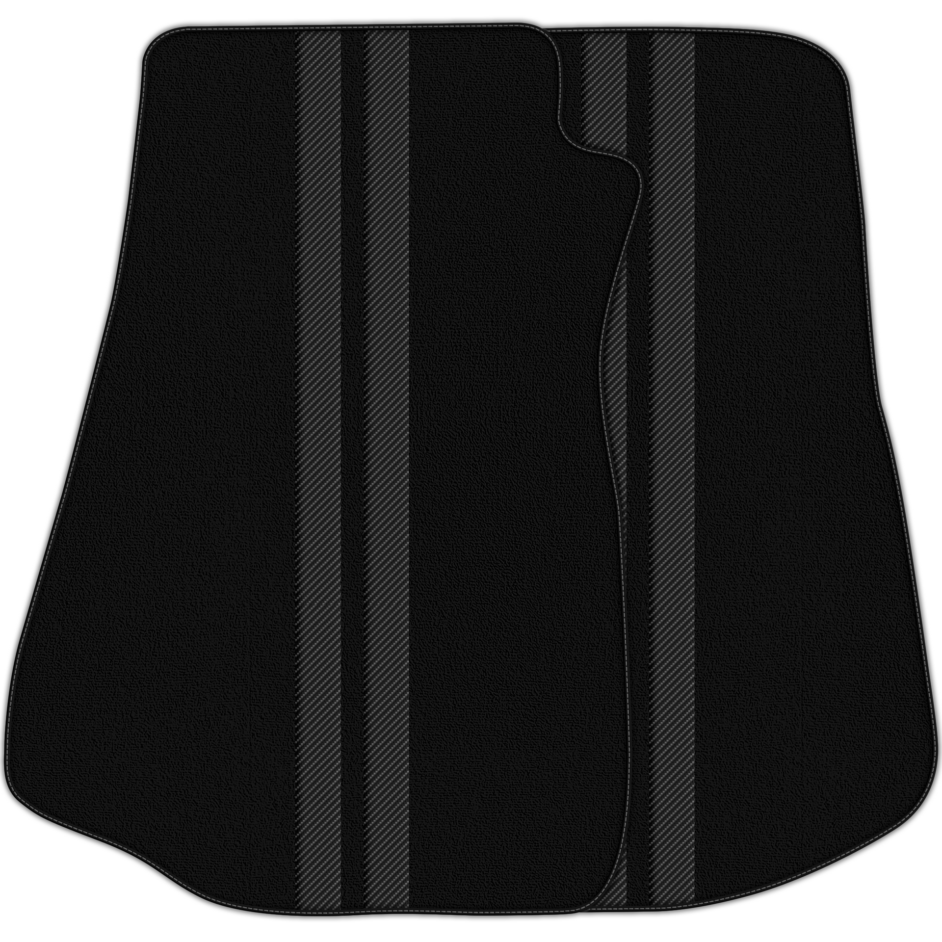 Black Floor Mats with Leather Line for Chevrolet Corvette C3 (1968-1982) - Various Colors