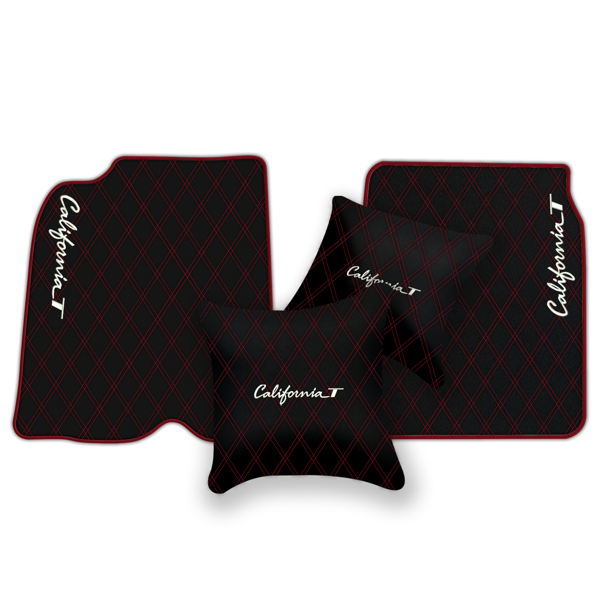 Anpassbare symmetrische Fußmatten mit Sechseckmuster für den Ferrari California T 2015–2018 - AutoWin
