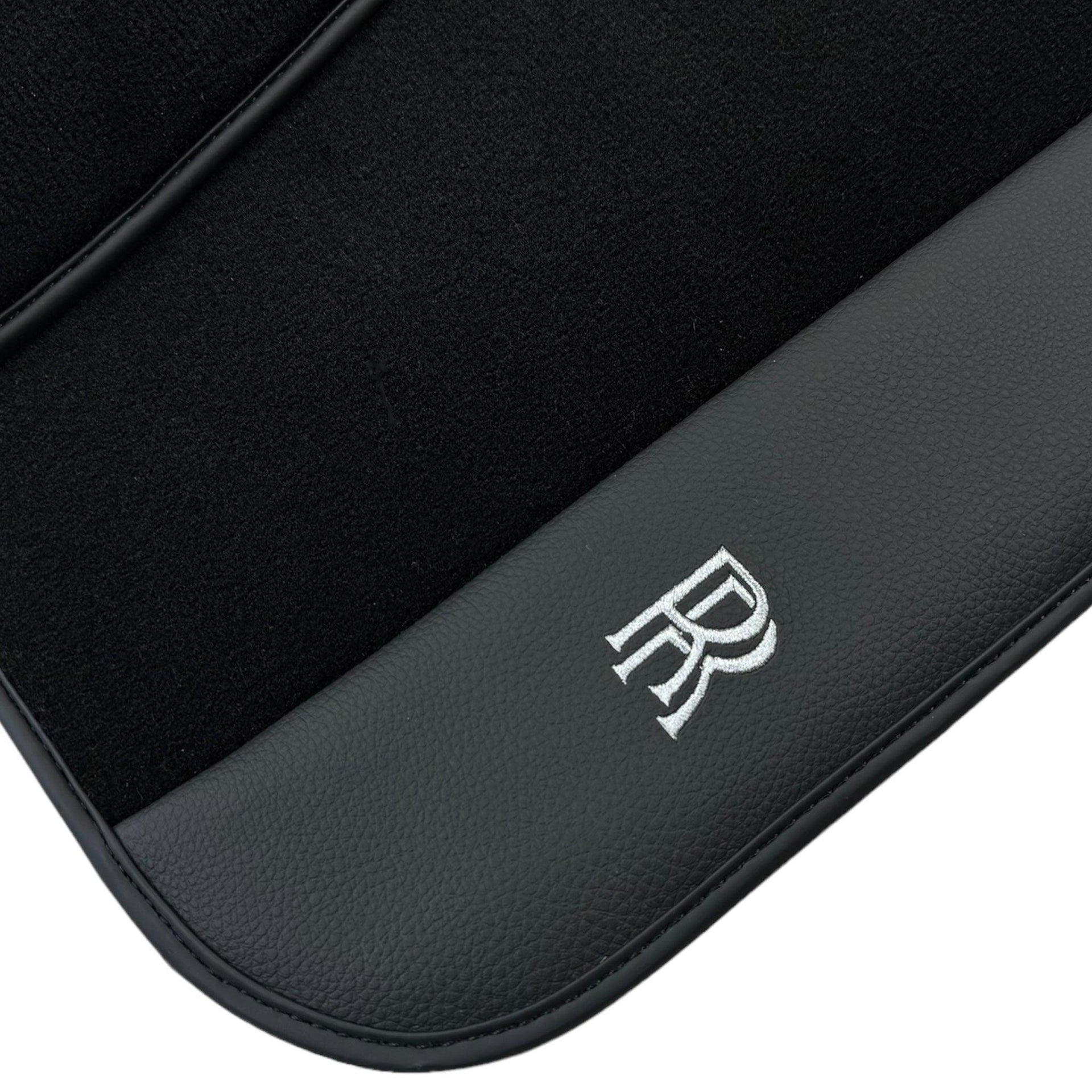 Black Floor Mats for Rolls Royce Wraith (2013–2023) with Black Leather - AutoWin