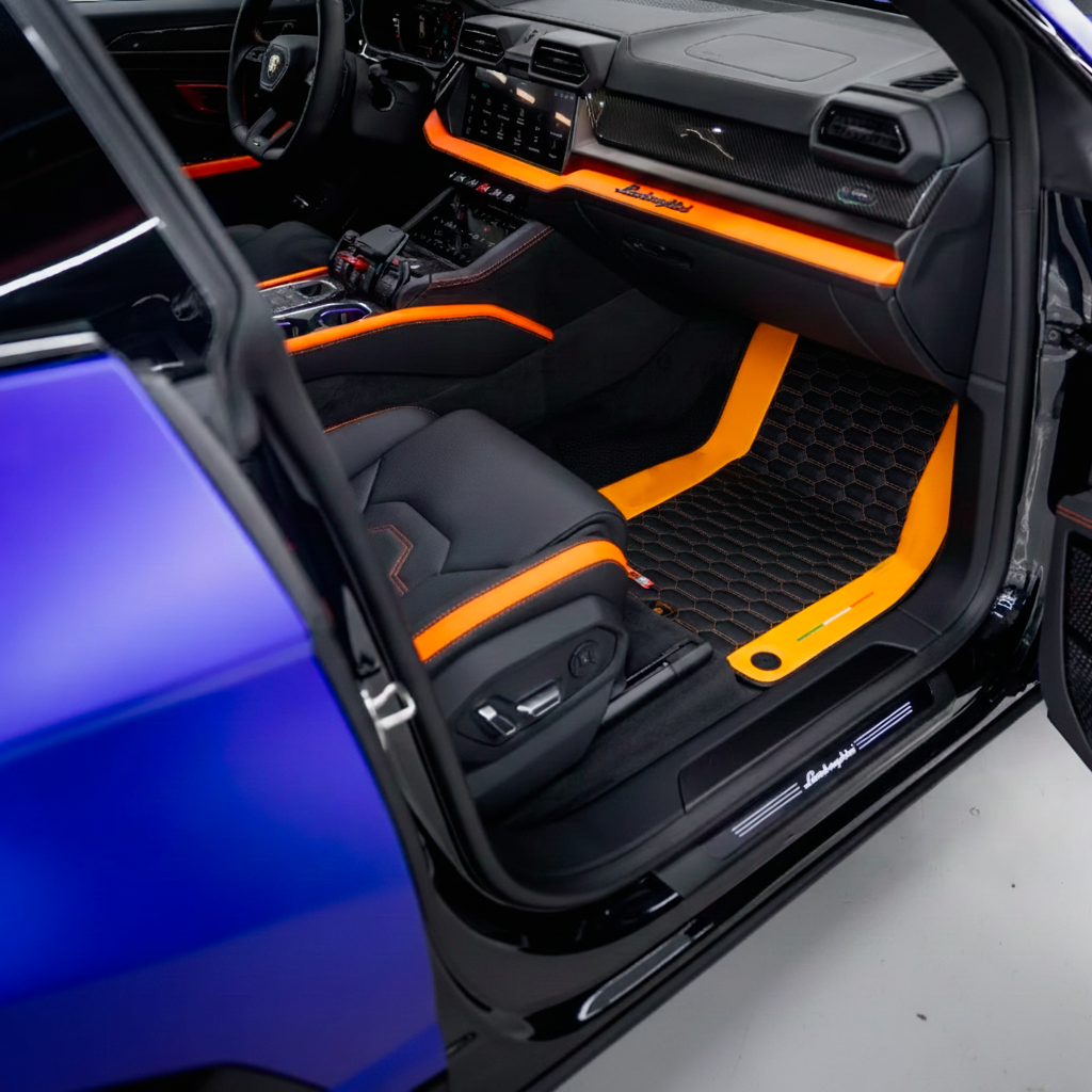 Tapis de voiture sur mesure gris pour Lamborghini Urus - AutoWin.EU