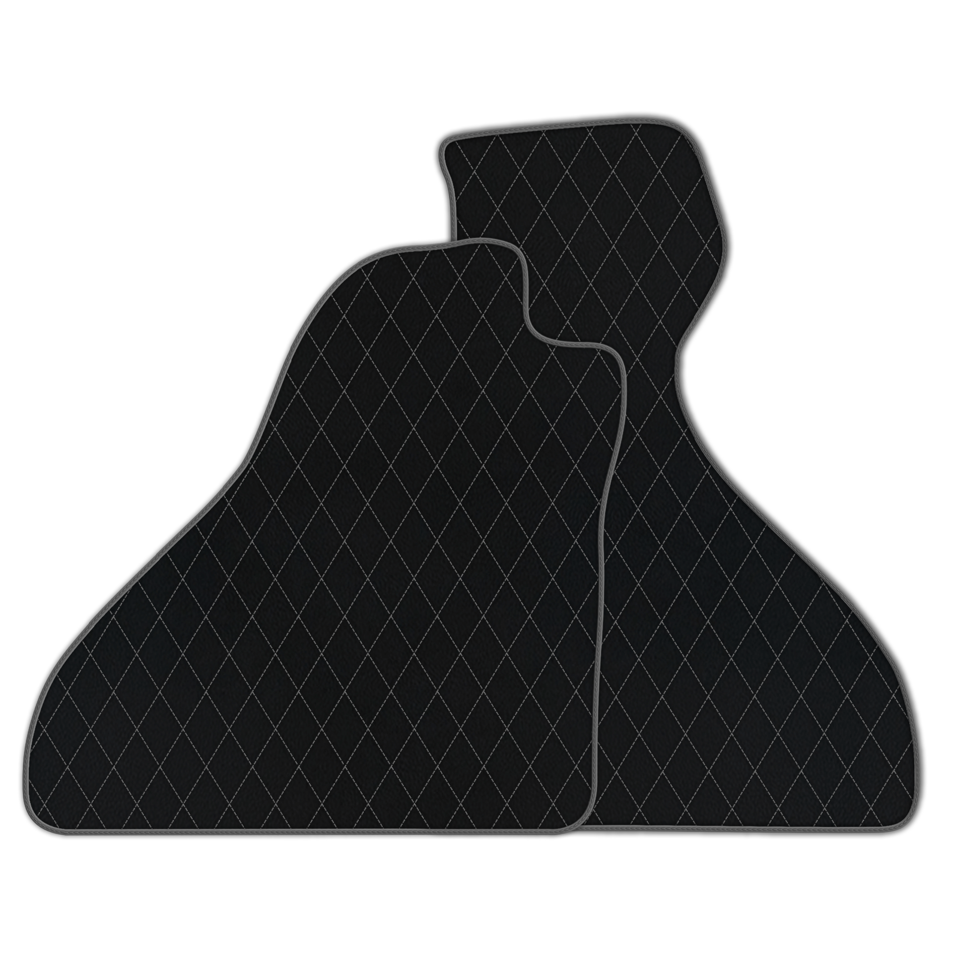 Customizable Leather Floor Mats with Single Diamond Pattern for Ferrari Mondial Convertible (1983-1993) - AutoWin