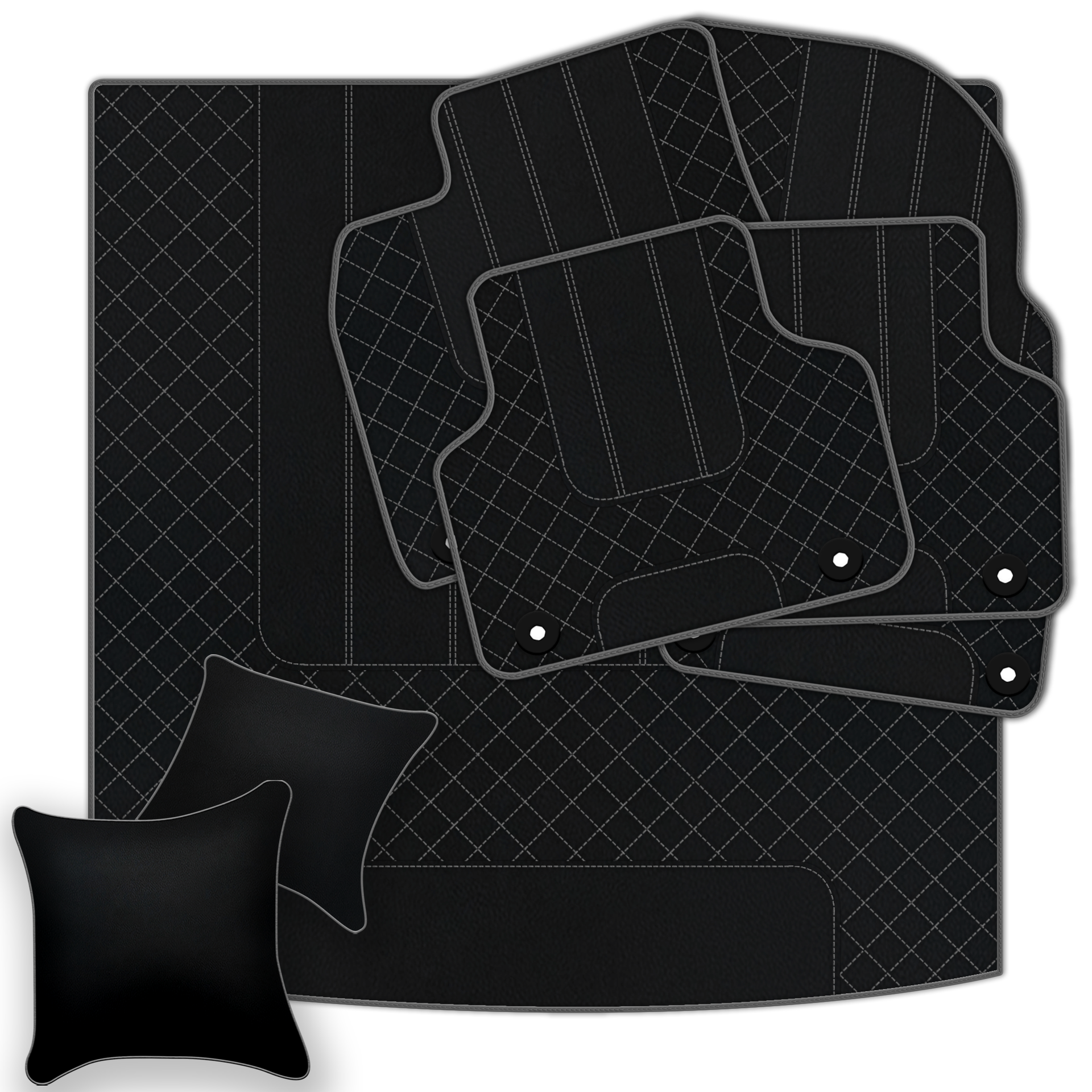 Customizable Leather Floor Mats with Raptor Hex Pattern for Rolls Royce Shadow (1965-1977) - AutoWin