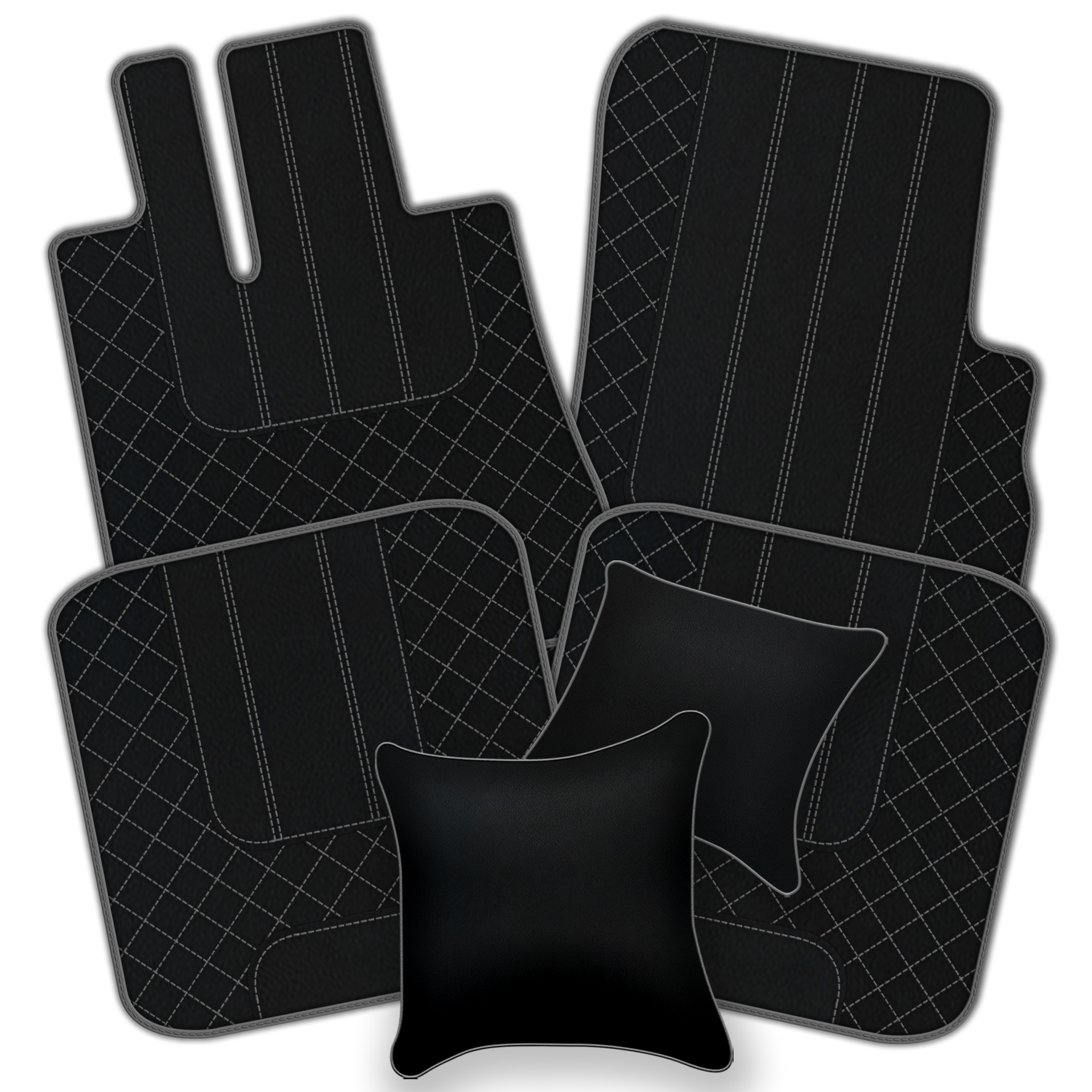 Customizable Leather Floor Mats with Divario Pattern for Bentley Green Label (1998-2009) - AutoWin
