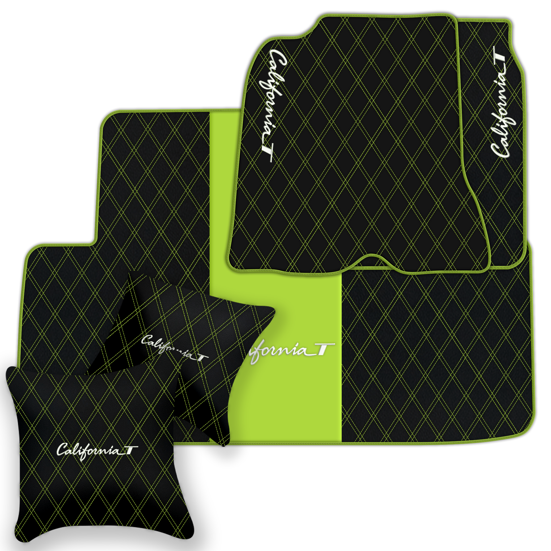 Anpassbare symmetrische Fußmatten mit Sechseckmuster für den Ferrari California T 2015–2018 - AutoWin