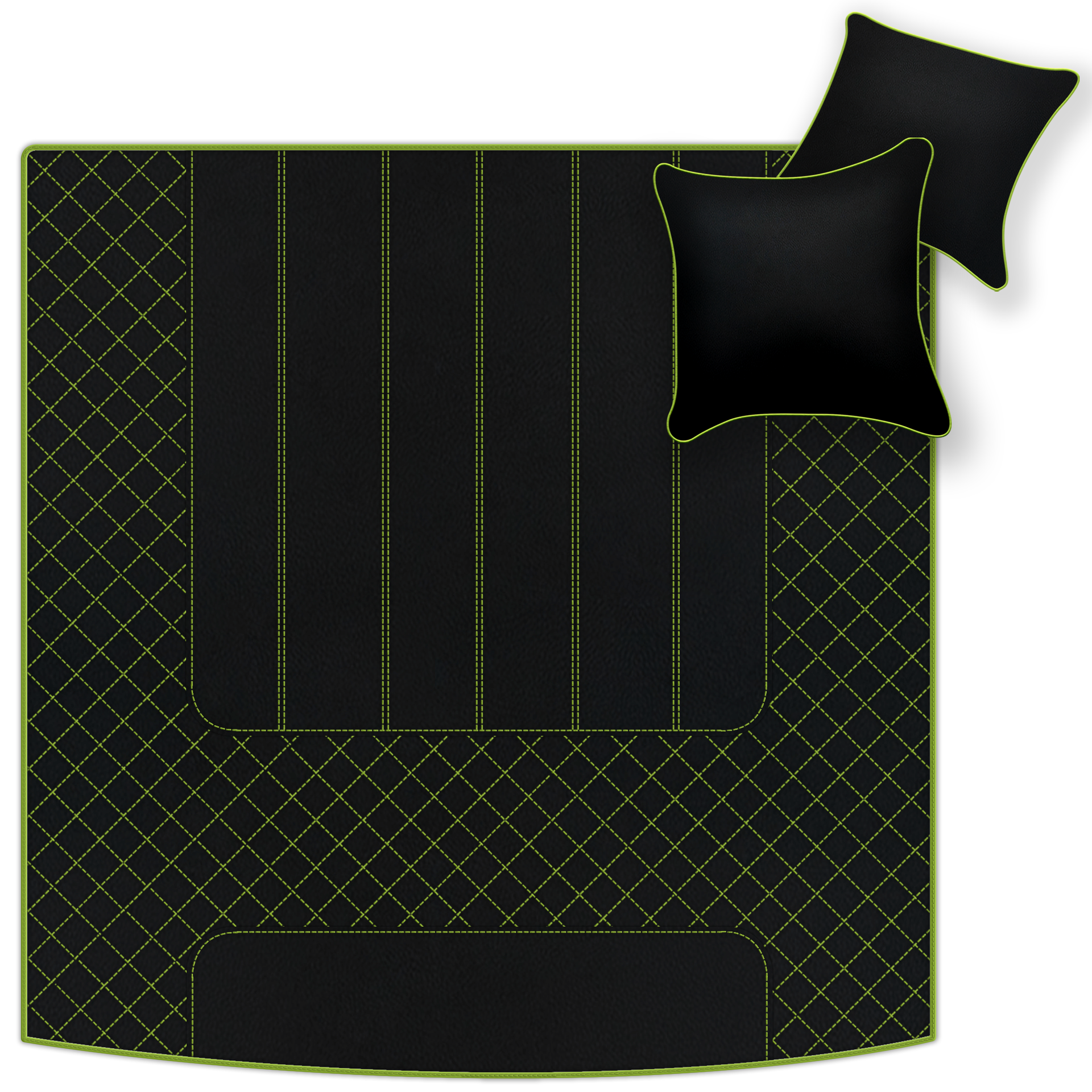 Genuine Light Green Sheepskin Floor Mats Bentley Flying Spur (2019-2023) - ER56 Design