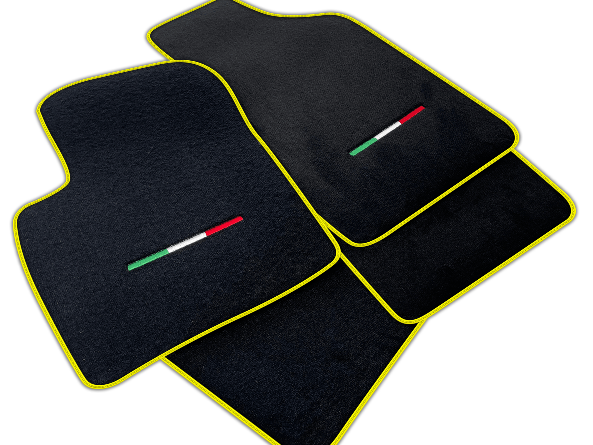 Italian Edition Black Floor Mats for Fiat 500e (2020-2024) Cabrio