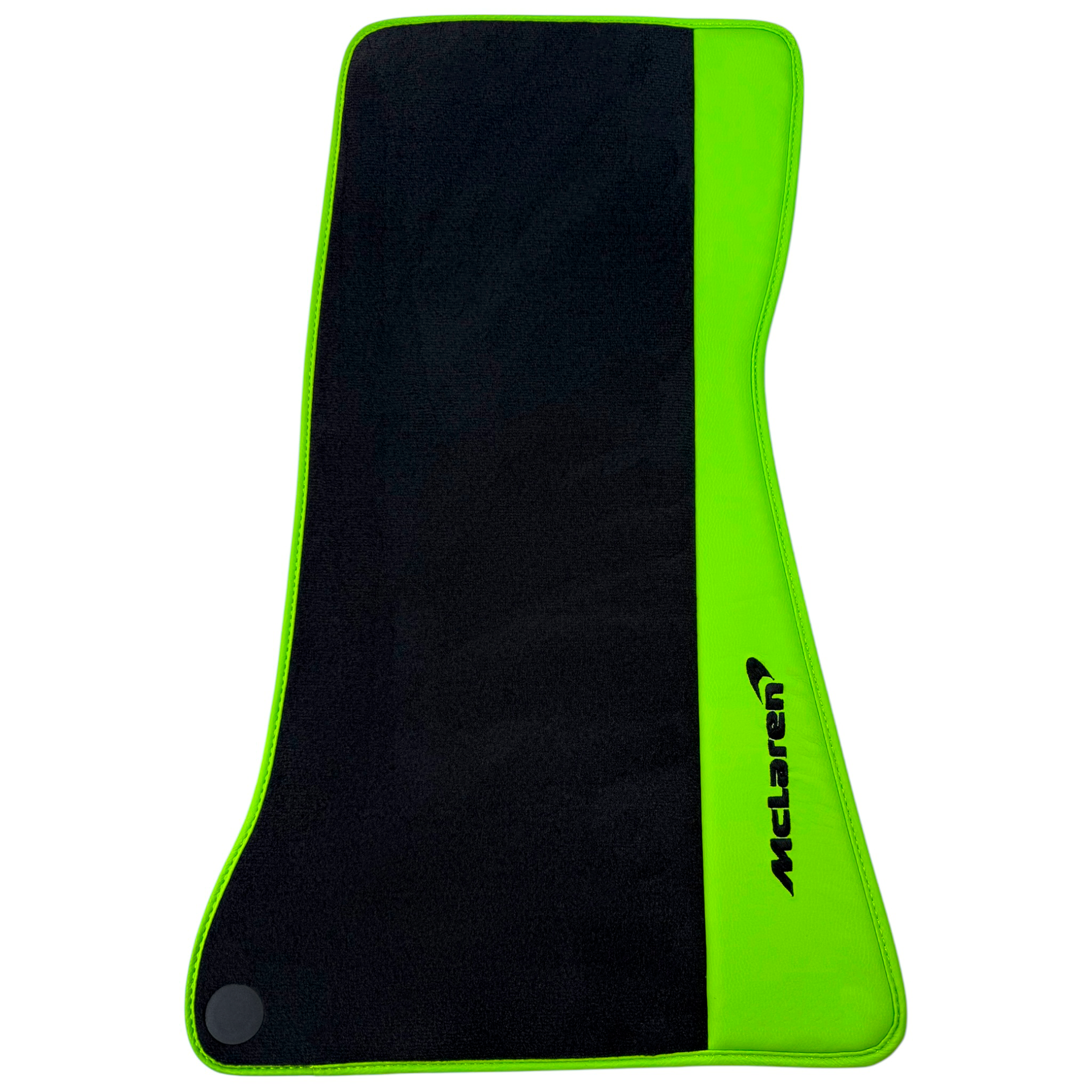 Black Floor Mats for McLaren 570S (2015-2021) with Green Leather | McLaren Logo