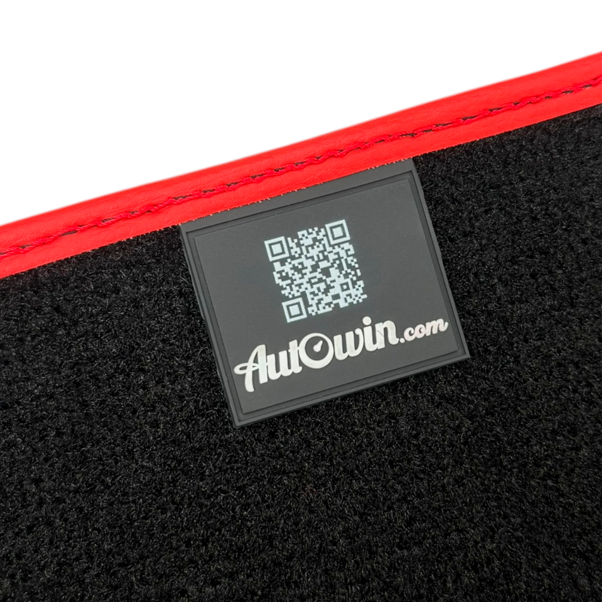 Black Floor Mats for Lamborghini Huracan STO with Carbon Fiber Leather | Red Trim