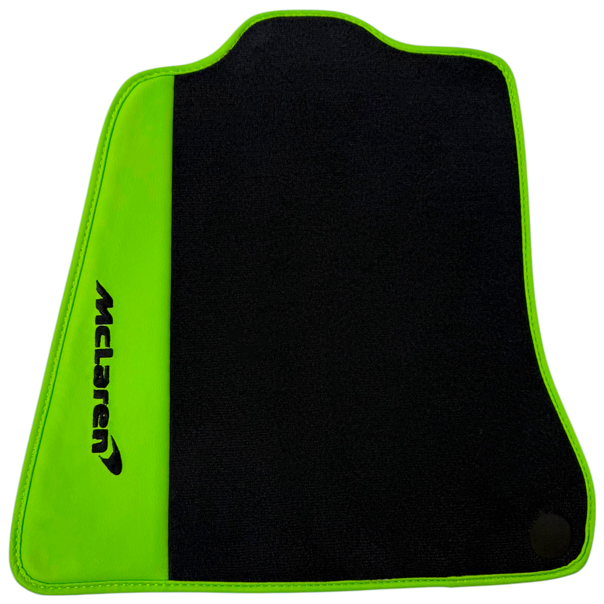Black Floor Mats for McLaren 570S (2015-2021) with Green Leather | McLaren Logo