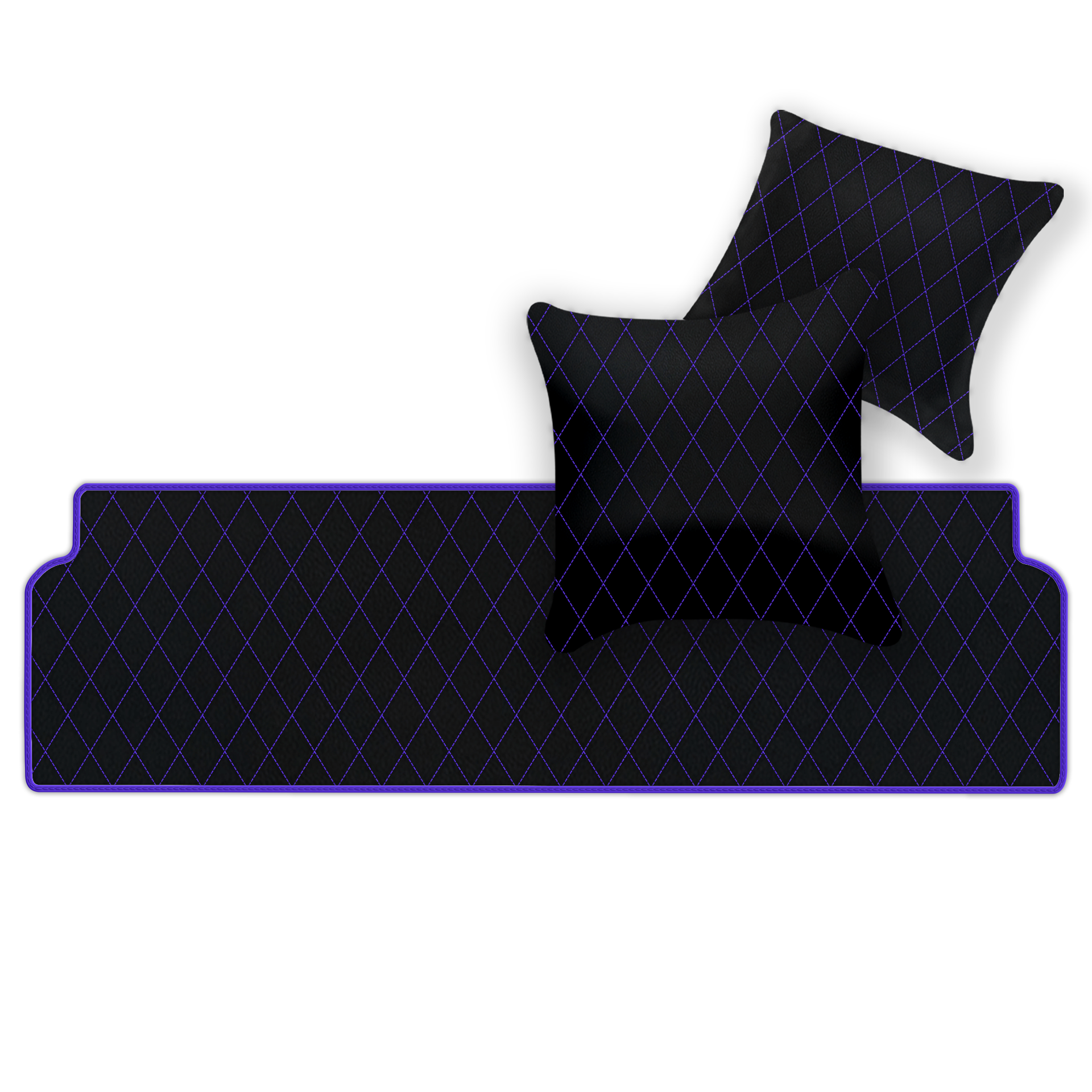 Customizable Leather Floor Mats with Single Diamond Pattern for Ferrari Mondial Convertible (1983-1993) - AutoWin