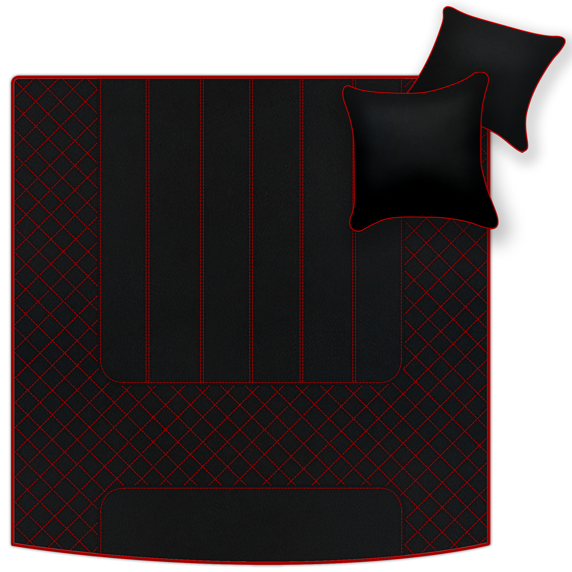 Red Sheepskin Floor Mats For Bentley Mulsanne (2010-2020) Er56 Design Brand - ER56 Design