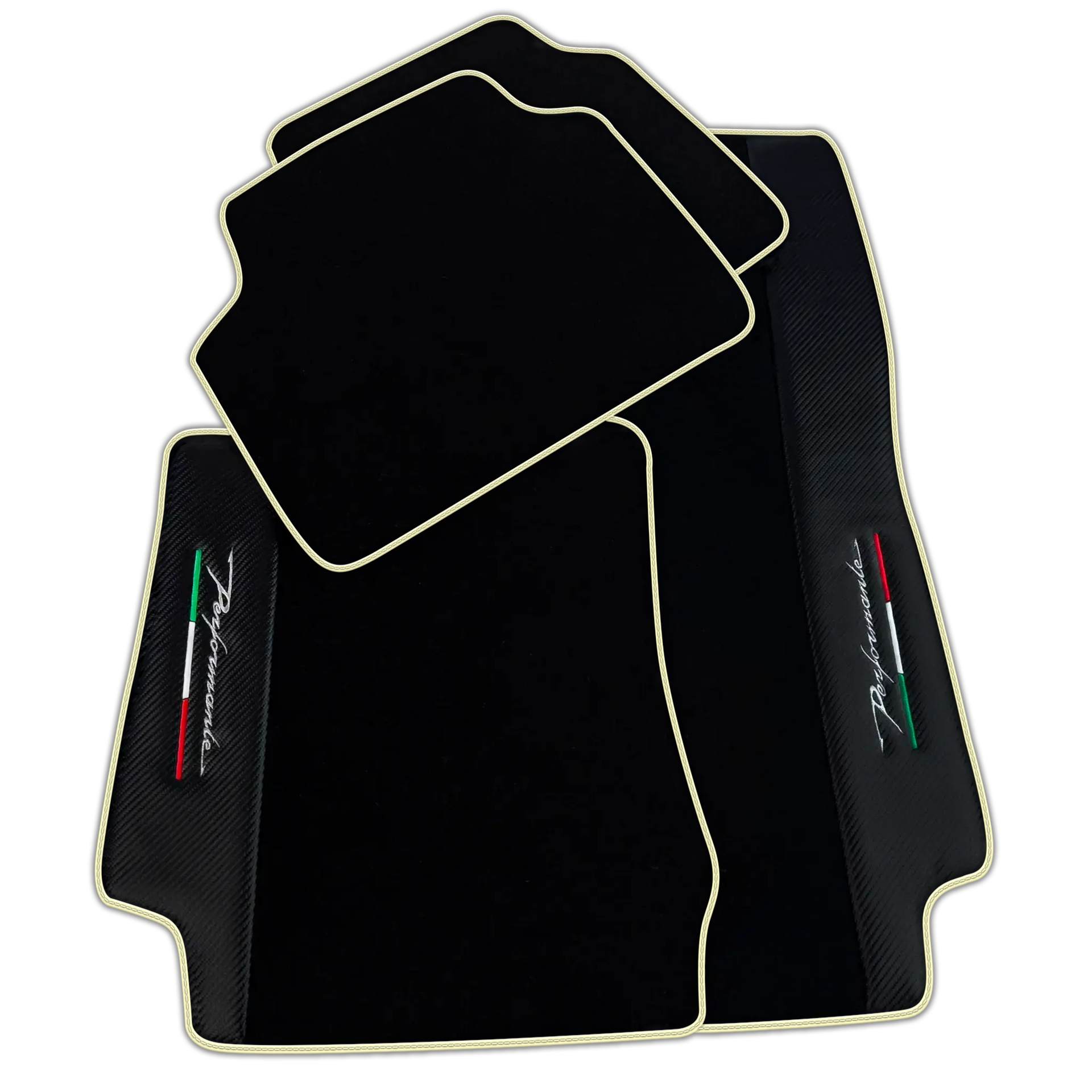 Carbon Fiber Black Floor Mats for Alfa Romeo Giulia (2016-2024) Rear Wheel Drive | Performante