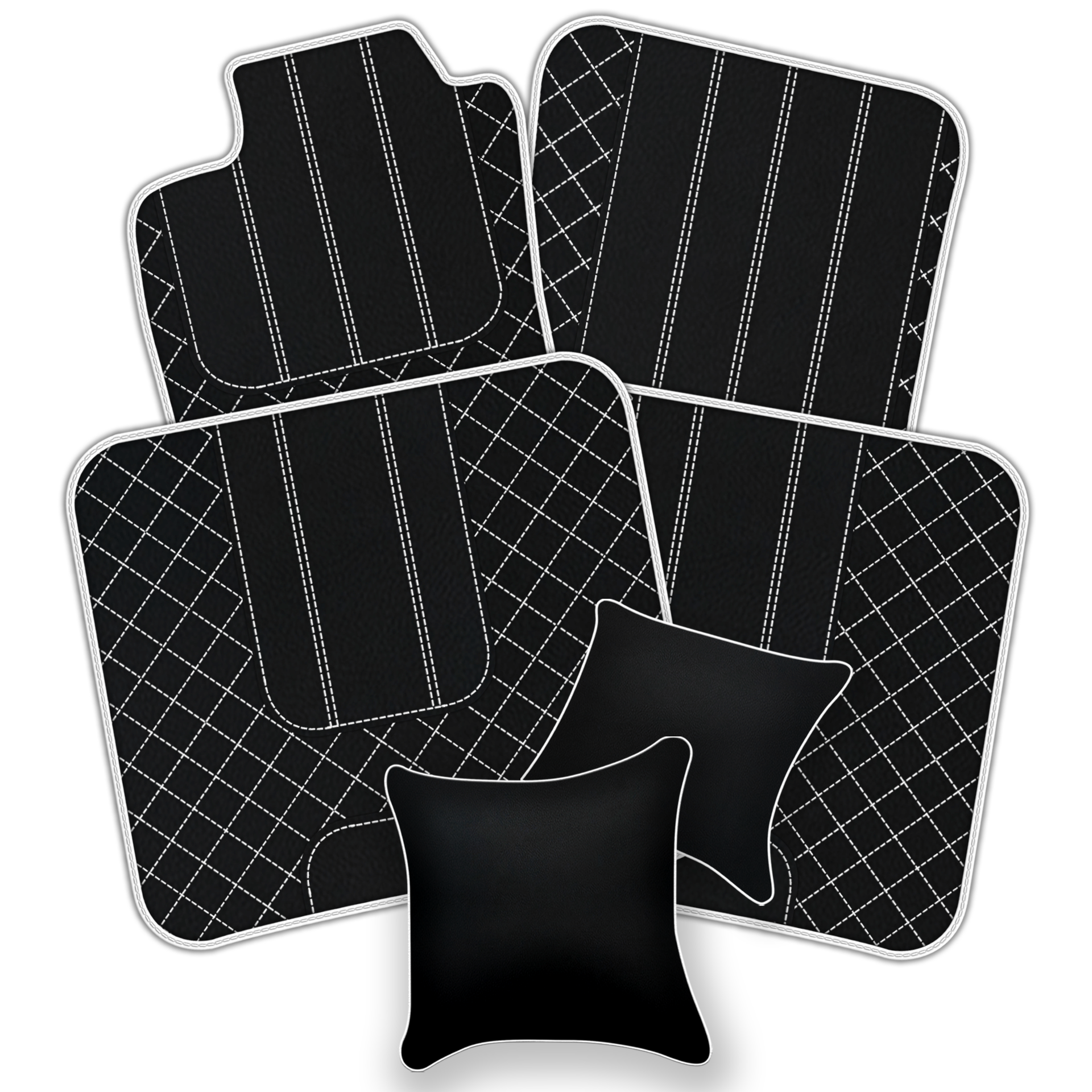 Genuine Light Green Sheepskin Floor Mats Bentley Flying Spur (2019-2023) - ER56 Design