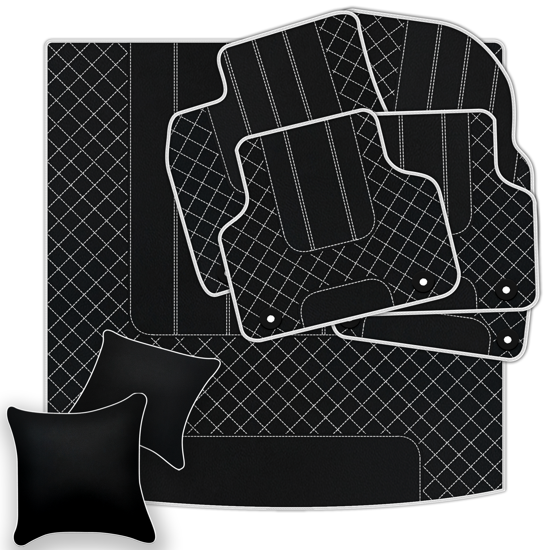 Customizable Leather Floor Mats with Raptor Hex Pattern for Rolls Royce Shadow (1965-1977) - AutoWin