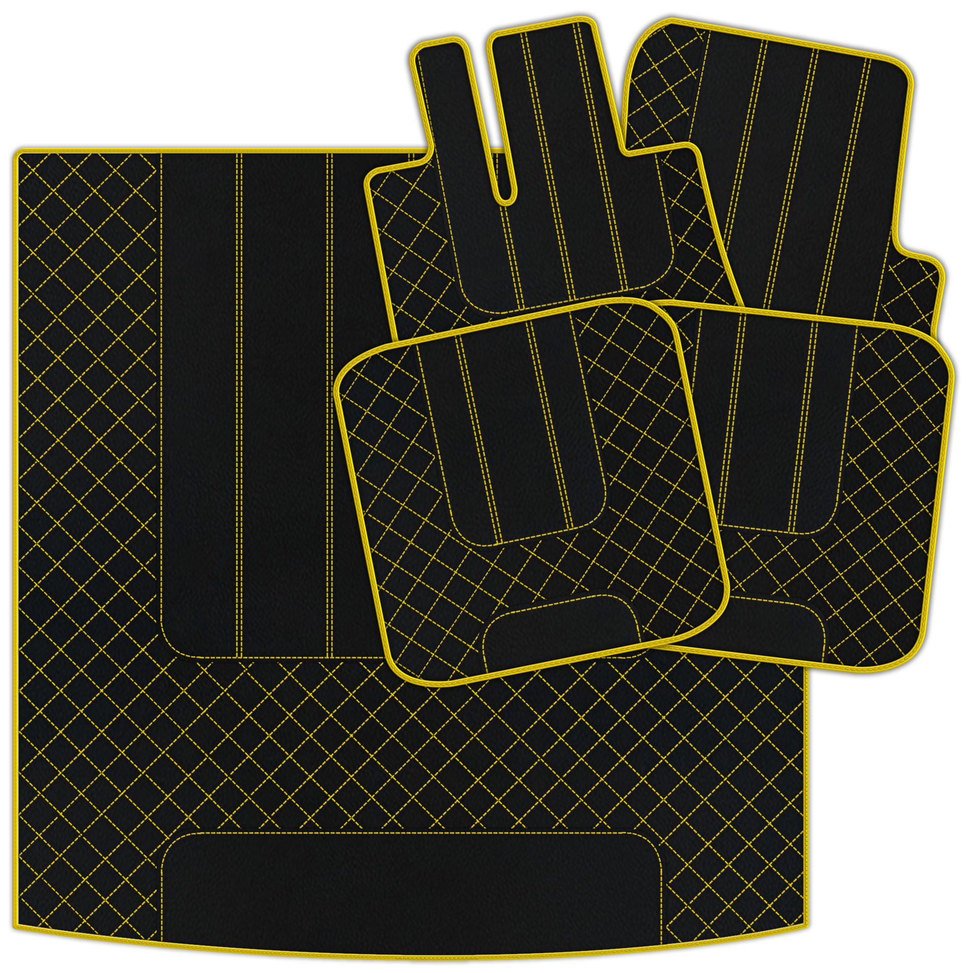 Customizable Leather Floor Mats with Divario Pattern for Bentley Green Label (1998-2009) - AutoWin