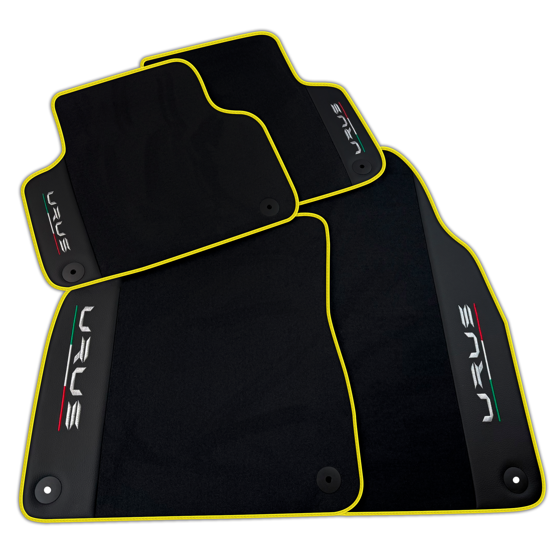 Black Floor Mats for Lamborghini Urus with Leather | Various Trim Colors