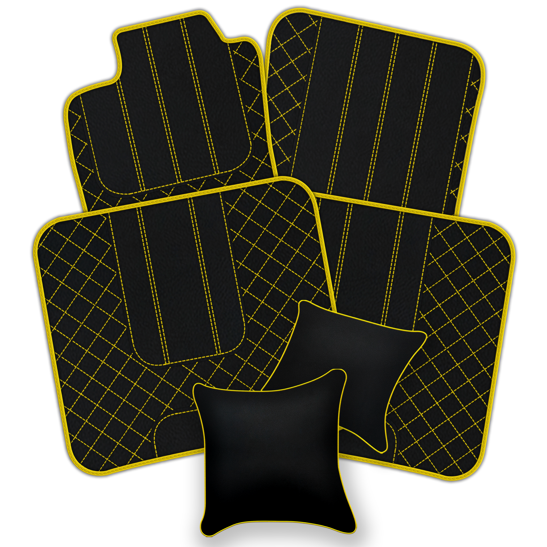 Genuine Light Green Sheepskin Floor Mats Bentley Flying Spur (2019-2023) - ER56 Design