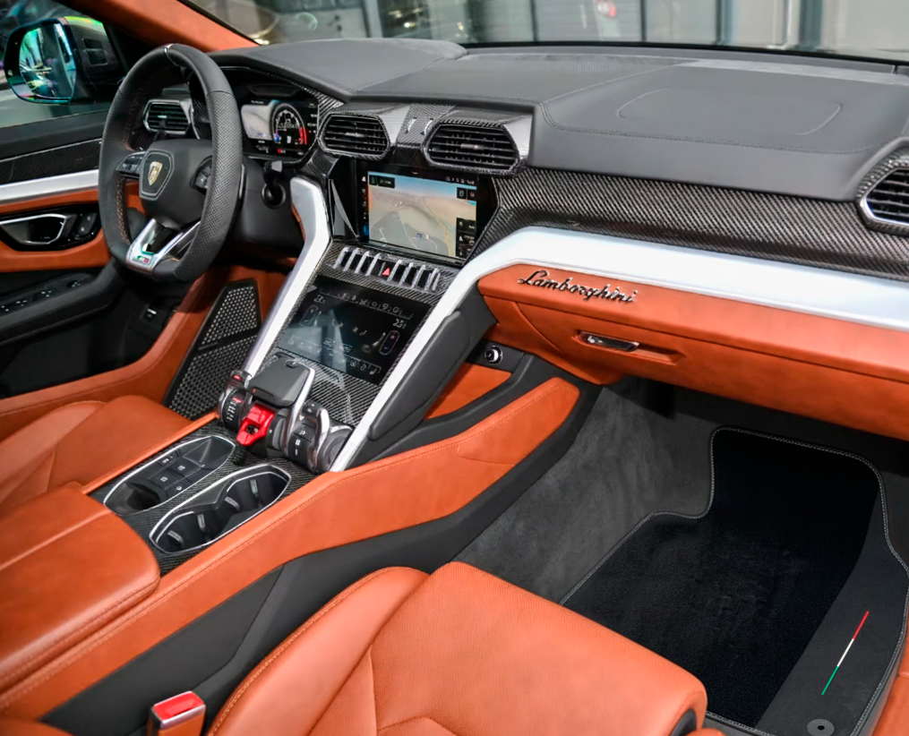 Tapis de voiture sur mesure gris pour Lamborghini Urus - AutoWin.EU
