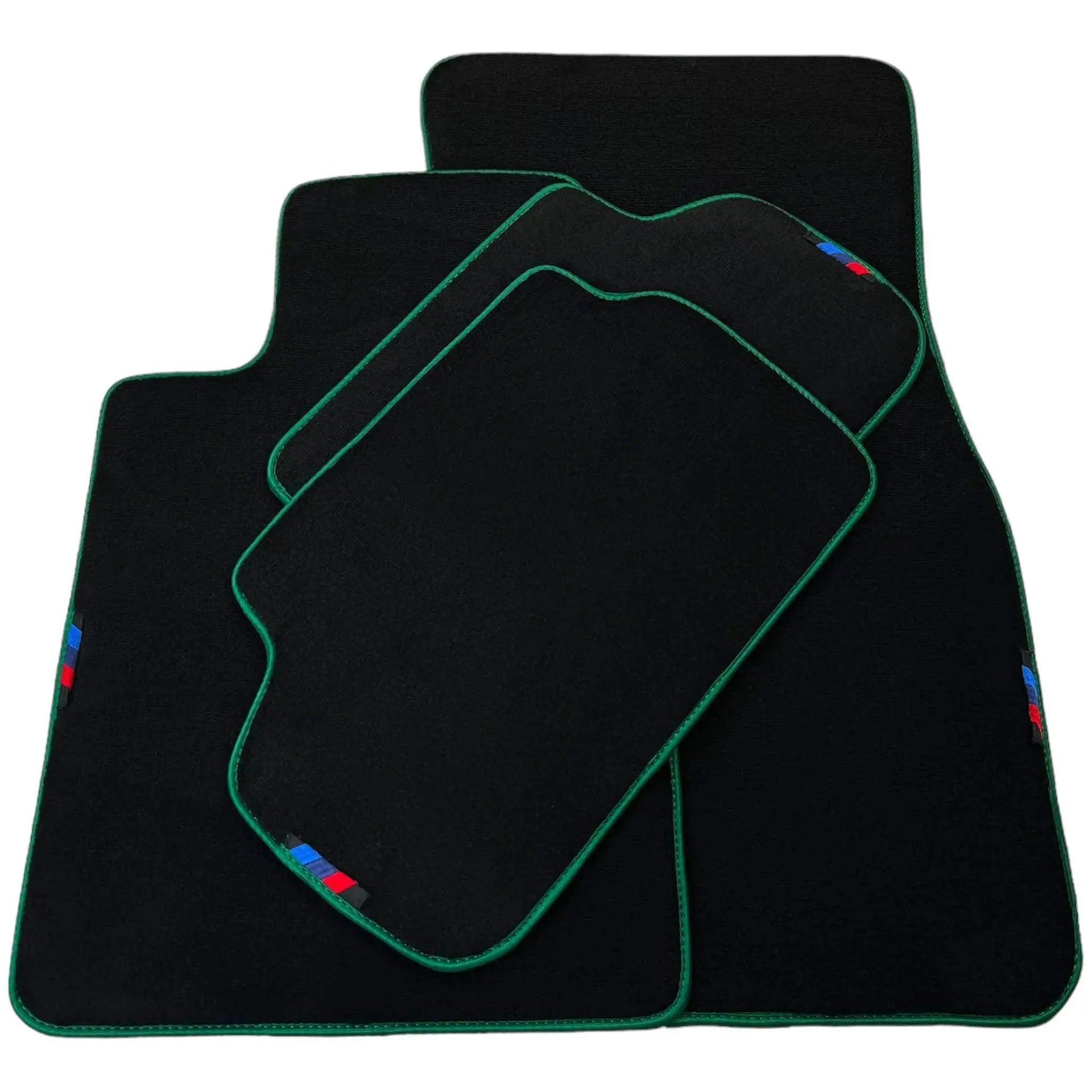 Black Floor Mats For BMW 1 Series E82 | Green Trim - AutoWin