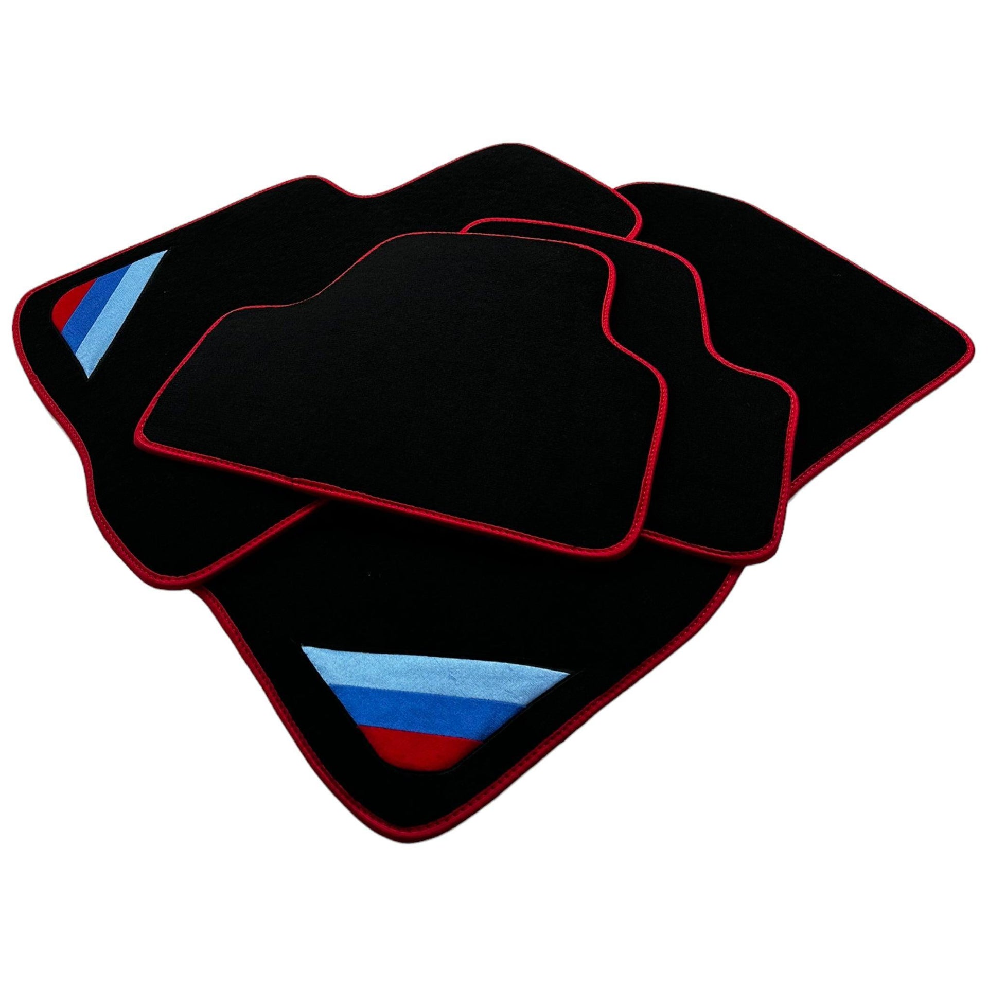 Black Floor Mats For BMW 4 Series F33 With Red Trim - AutoWin