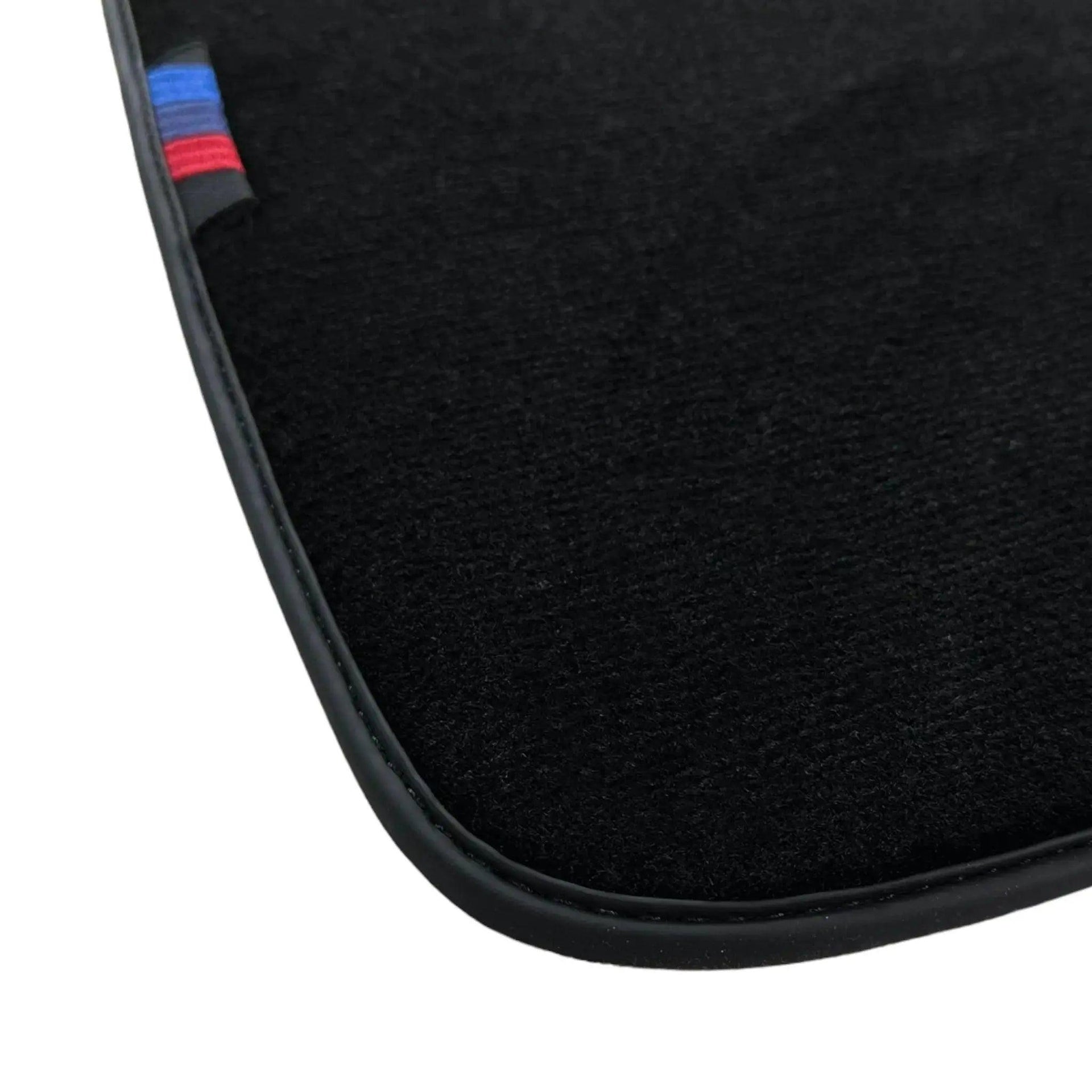Black Floor Mats For BMW Z4 Series E89 With 3 Color Stripes Tailored Set Perfect Fit - AutoWin