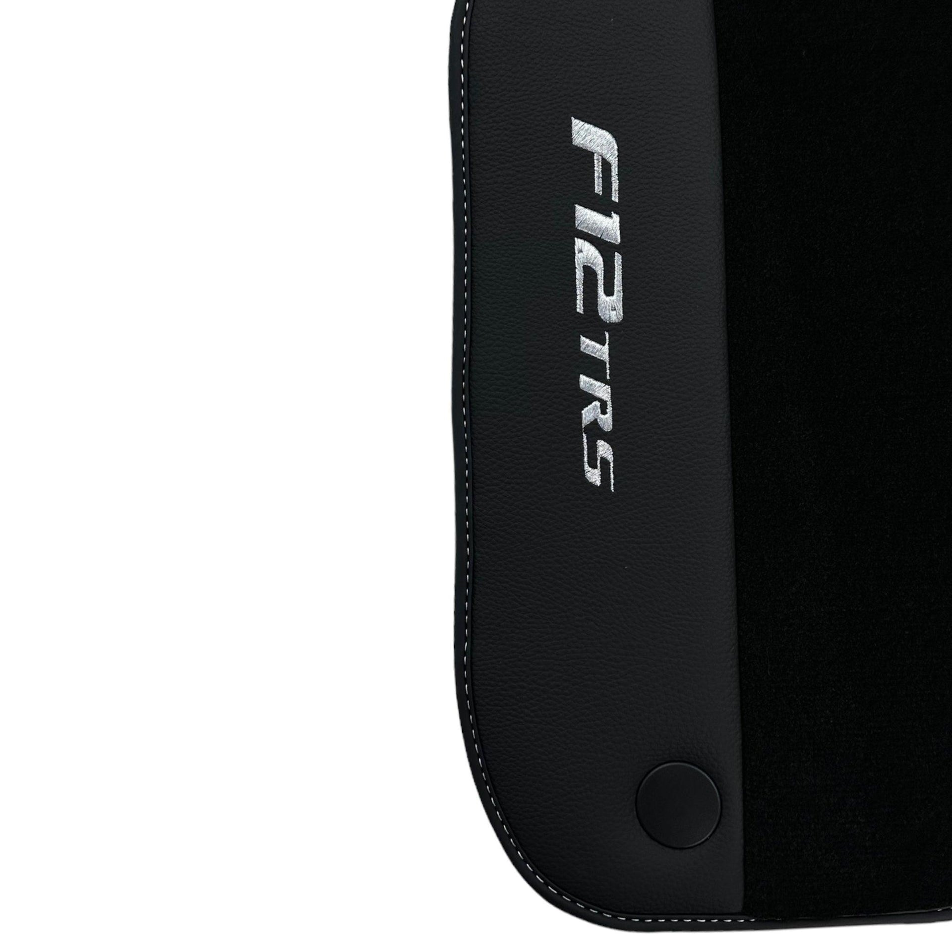 Black Floor Mats for Ferrari F12 TRS (2014) with Leather - AutoWin