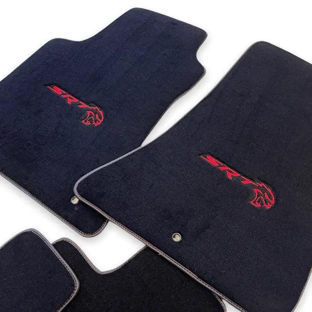 Floor Mats For Dodge Challenger Srt 2011-2021 With Emblem Tailored Black Carpets - AutoWin