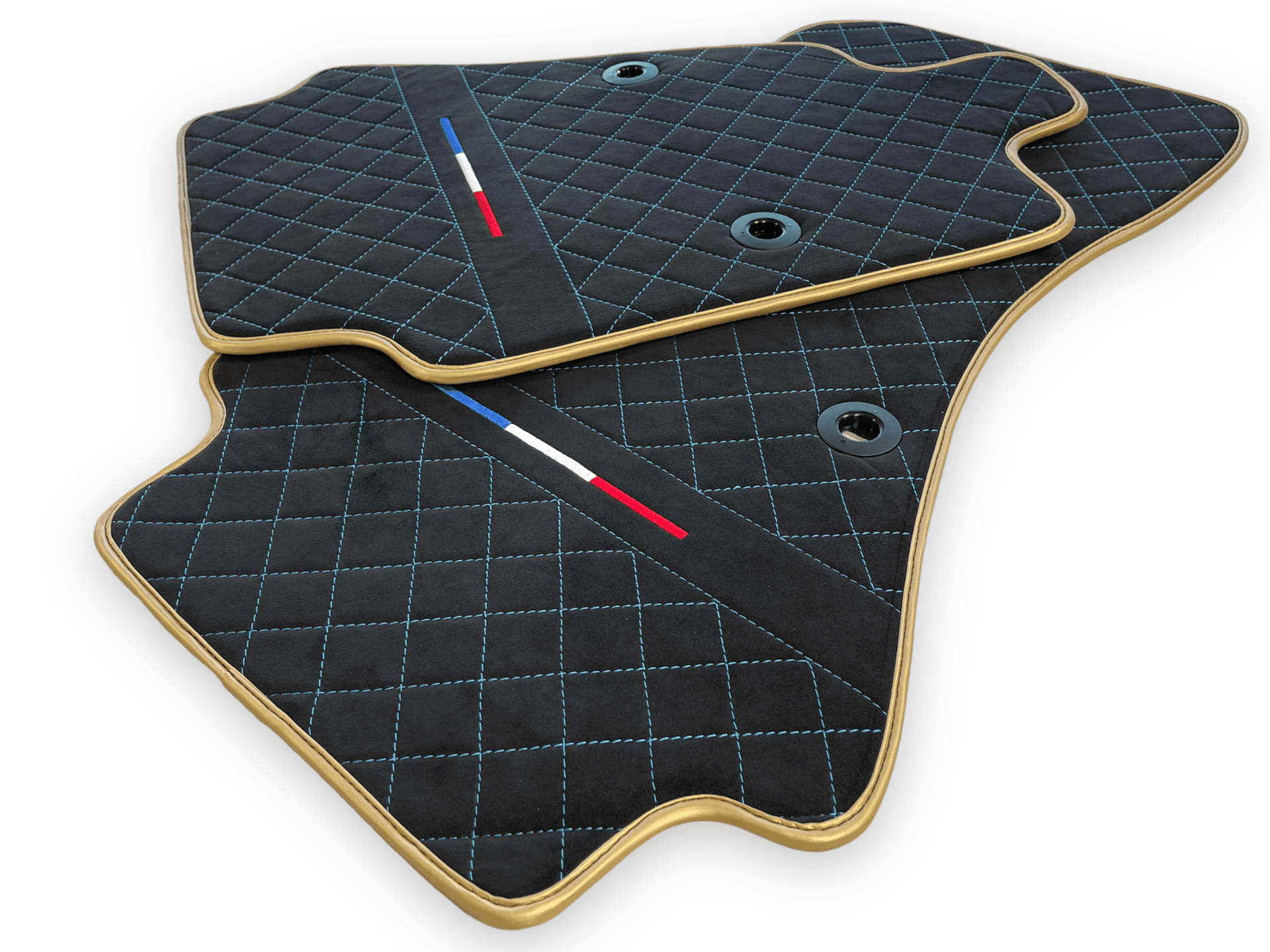 Floor Mats For Bugatti Chiron Alcantara Leather Gold Edition - AutoWin
