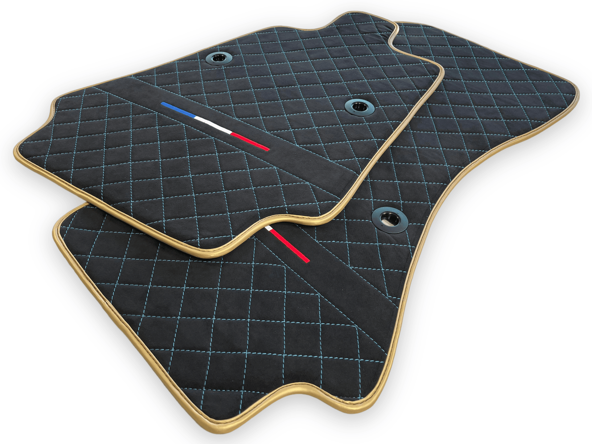 Floor Mats For Bugatti Chiron Alcantara Leather Gold Edition - AutoWin