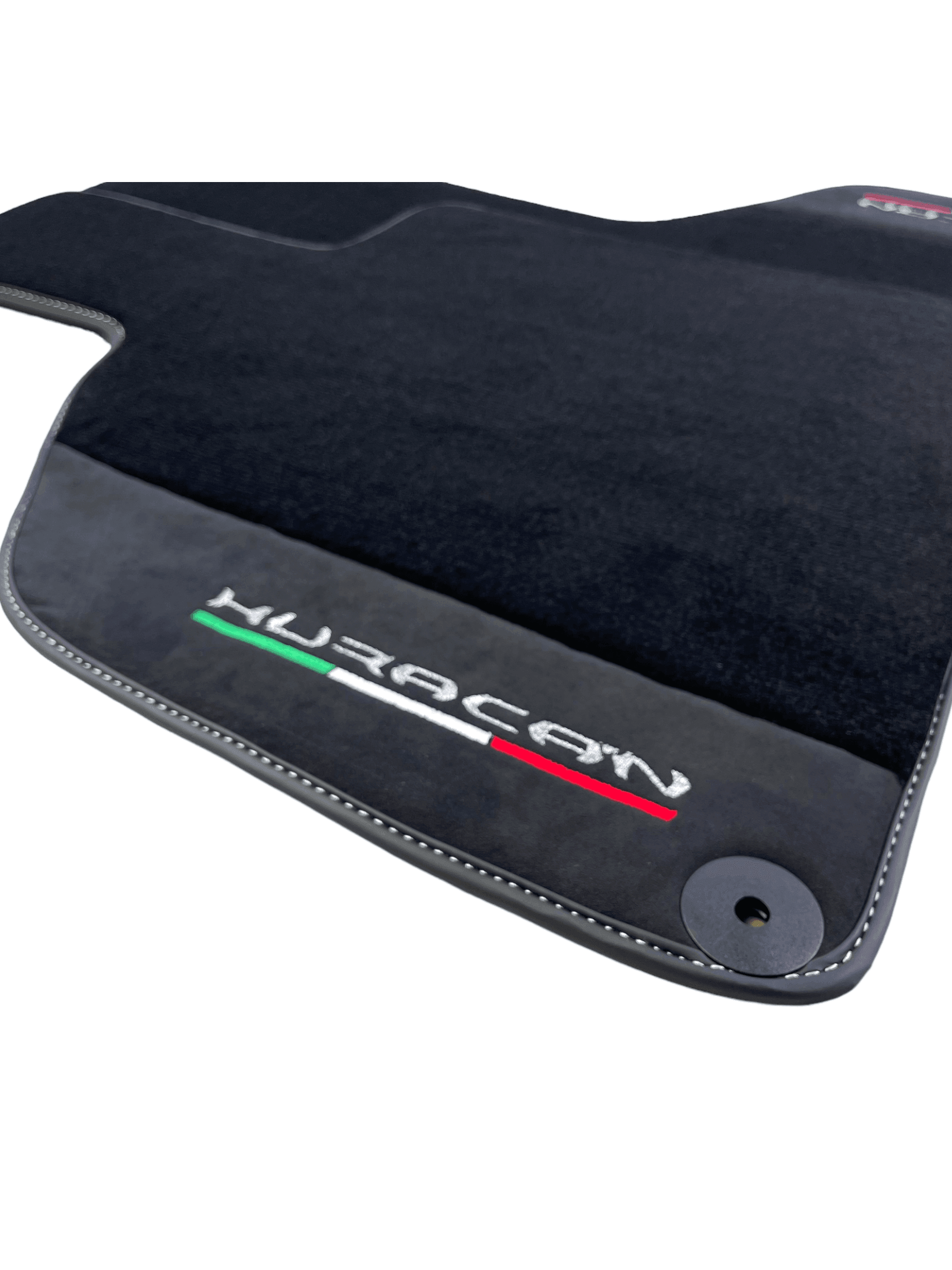 Black Carpet Floor Mats for Lamborghini Huracan with Alcantara Leather - AutoWin