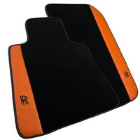 Floor Mats for Rolls Royce Phantom Drophead Coupe with Orange Leather - AutoWin
