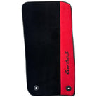 Black Floor Mats for Porsche Macan (2014-2023) with Red Alcantara Leather - AutoWin
