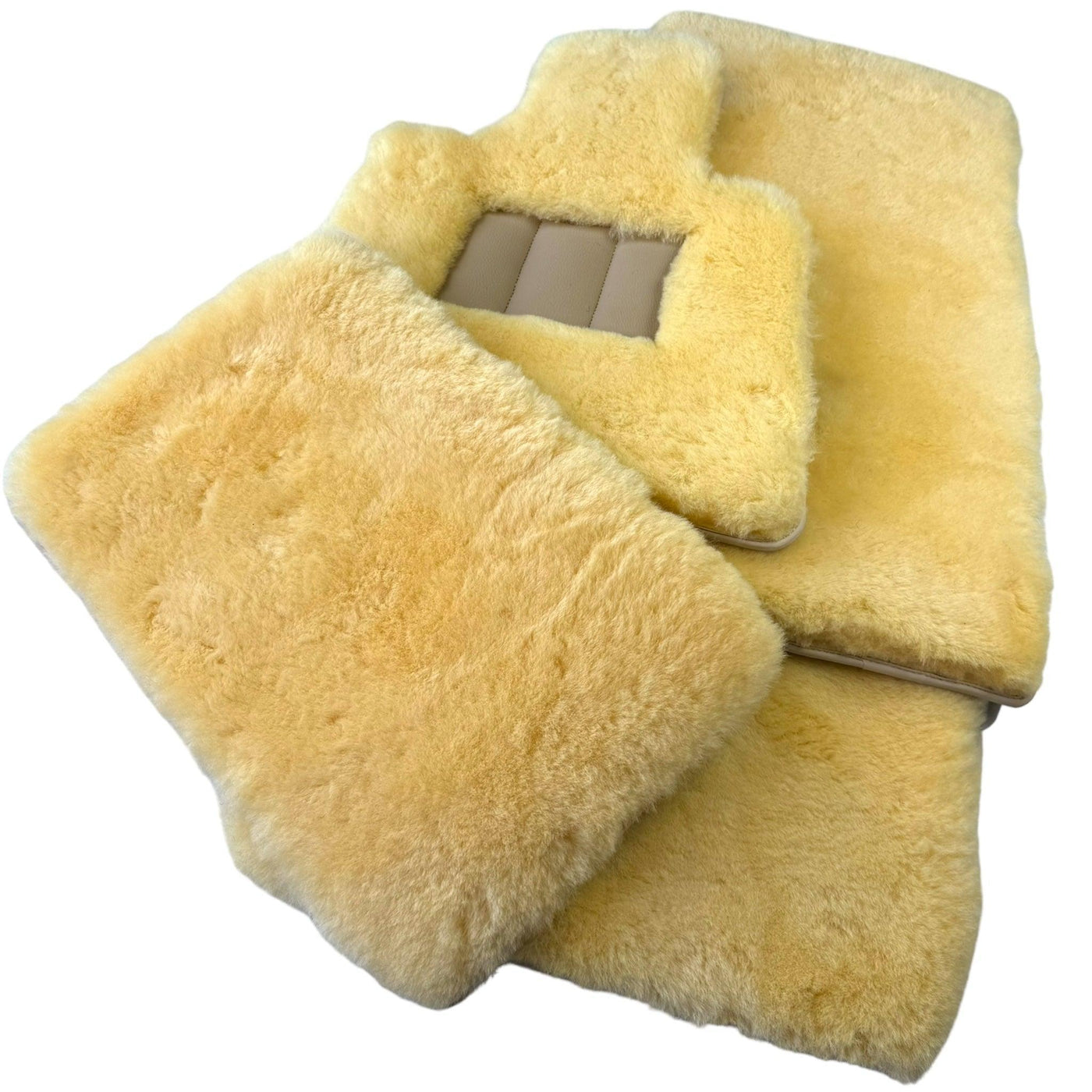 Natural Color Medical Sheepskin Floor Mats for Rolls Royce Phantom VIII (2017-2024) | Relugan - AutoWin