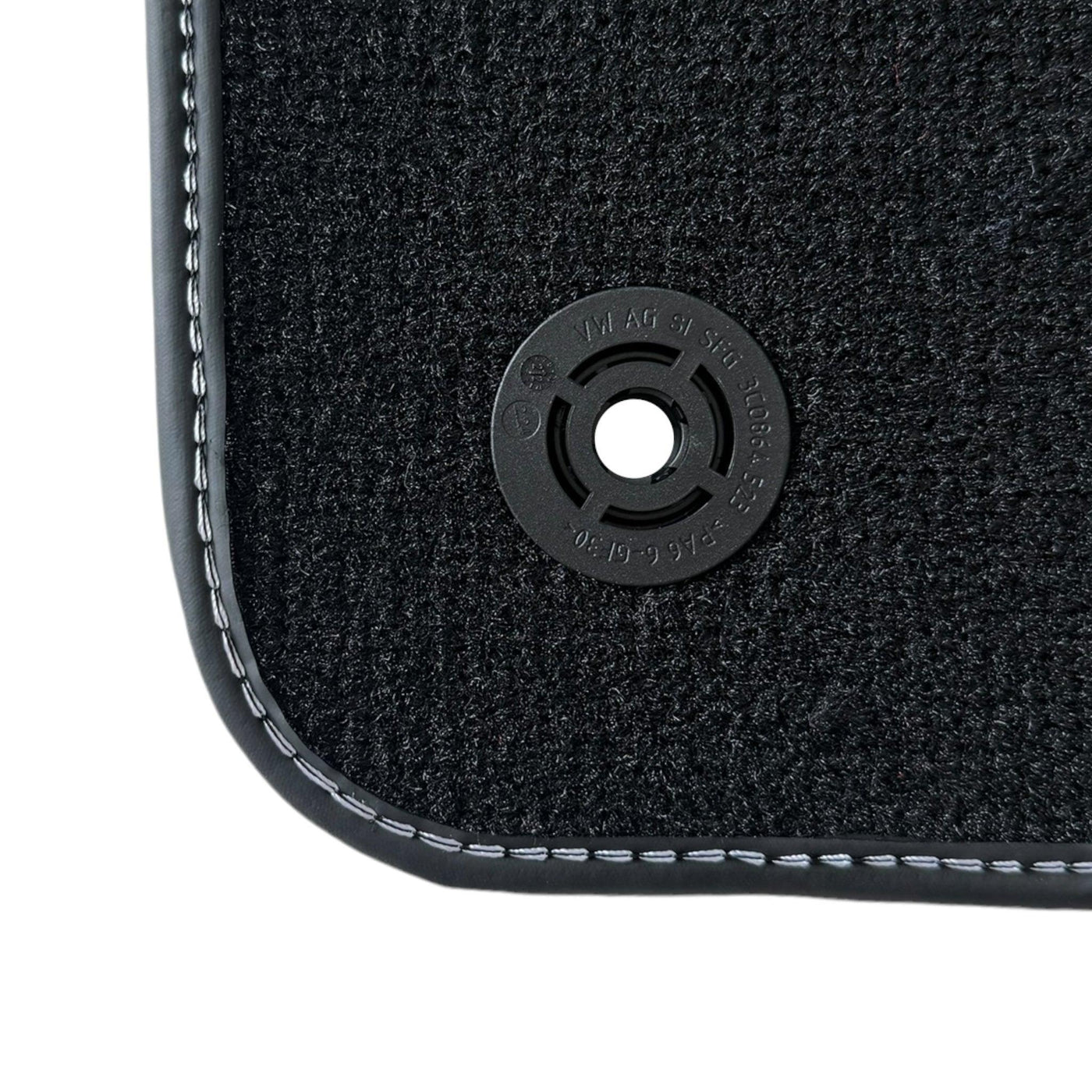 Black Floor Mats for Porsche Panamera Turbo S with Red Alcantara Leather - AutoWin