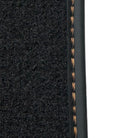 Black Floor Mats for Rolls Royce Ghost Series I (2010–2020) with Orange Leather - AutoWin